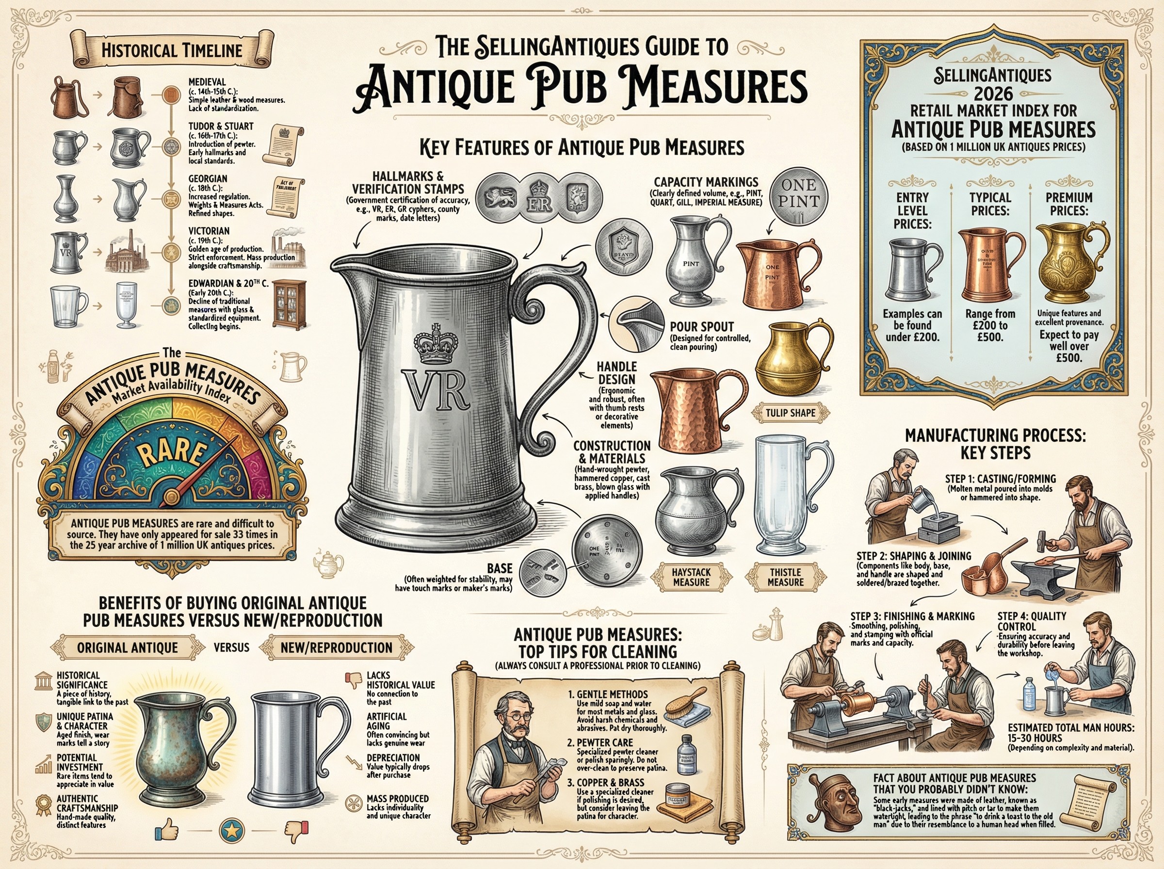 Antique Pub Measures Guide Infographic