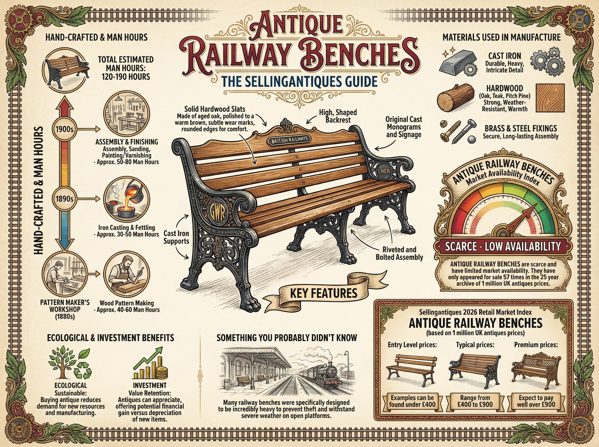 Antique Railway Benches Guide Infographic