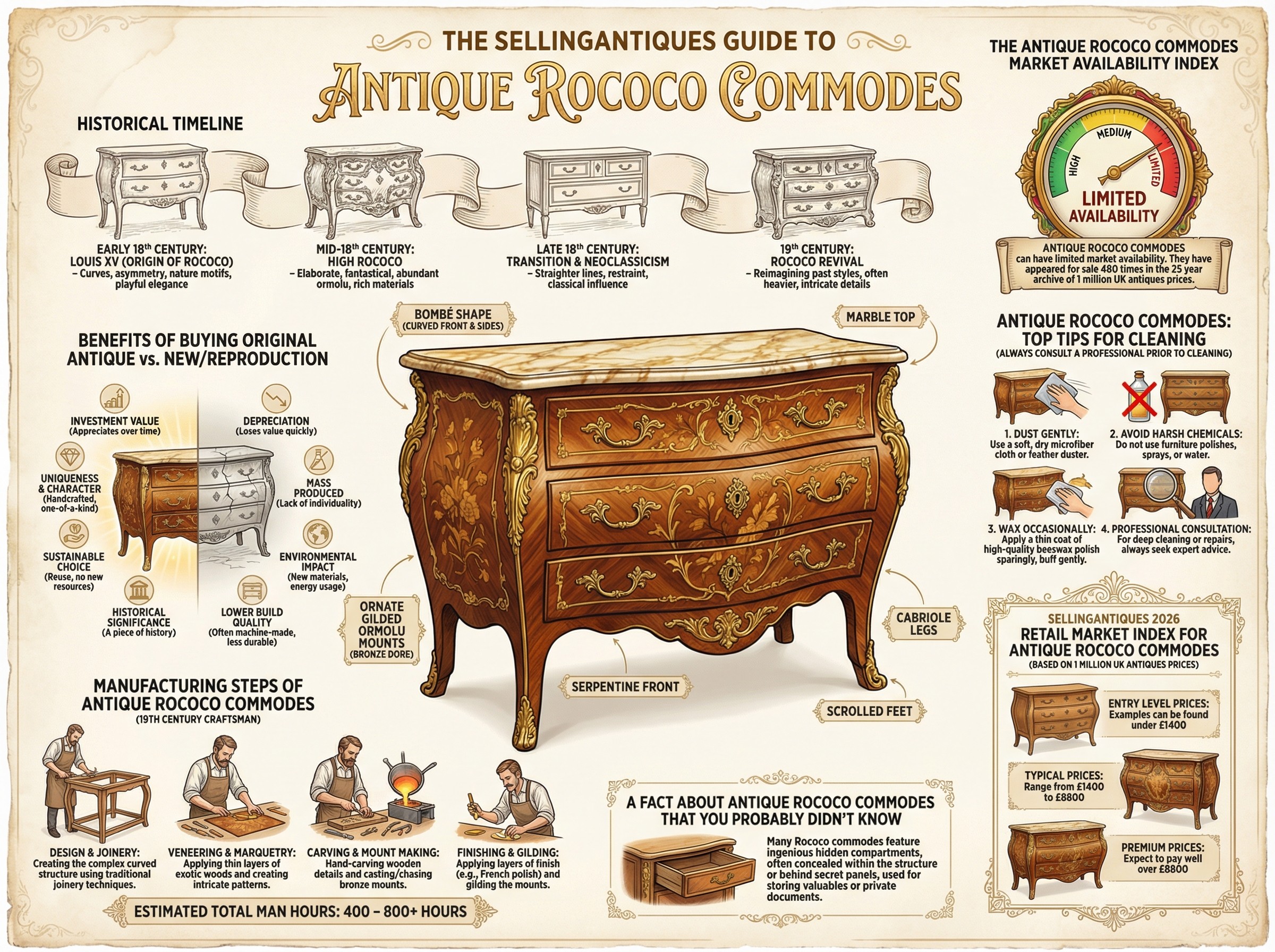 Antique Rococo Commodes Guide Infographic