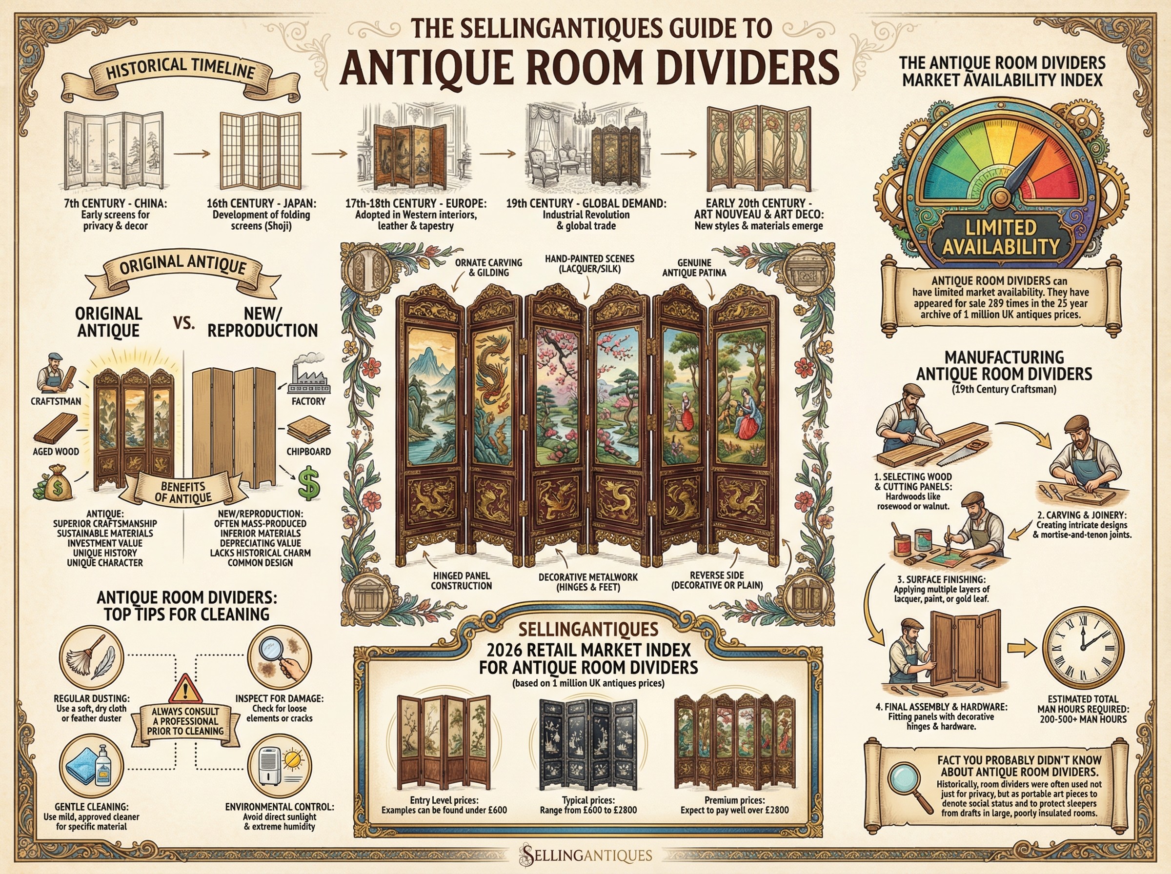 Antique Room Dividers Guide Infographic
