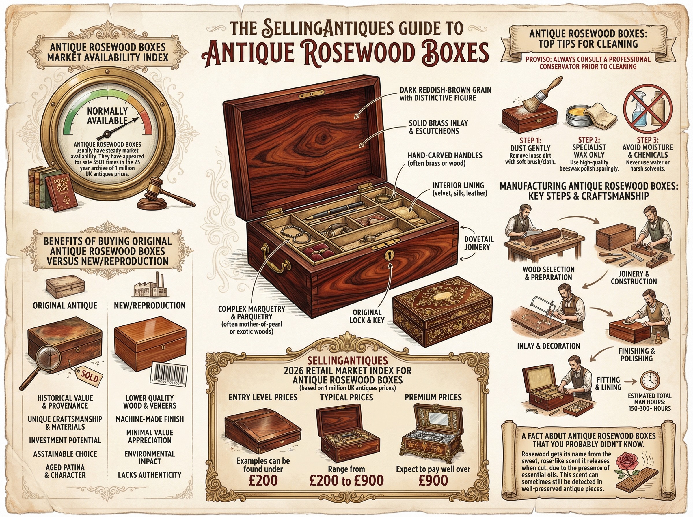 Antique Rosewood Boxes Guide Infographic