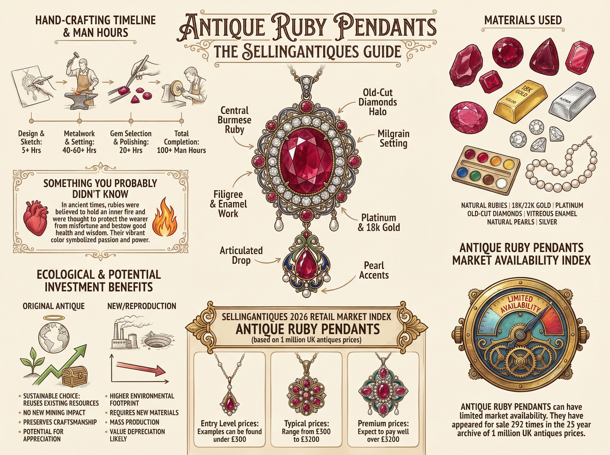 Antique Ruby Pendants Guide Infographic