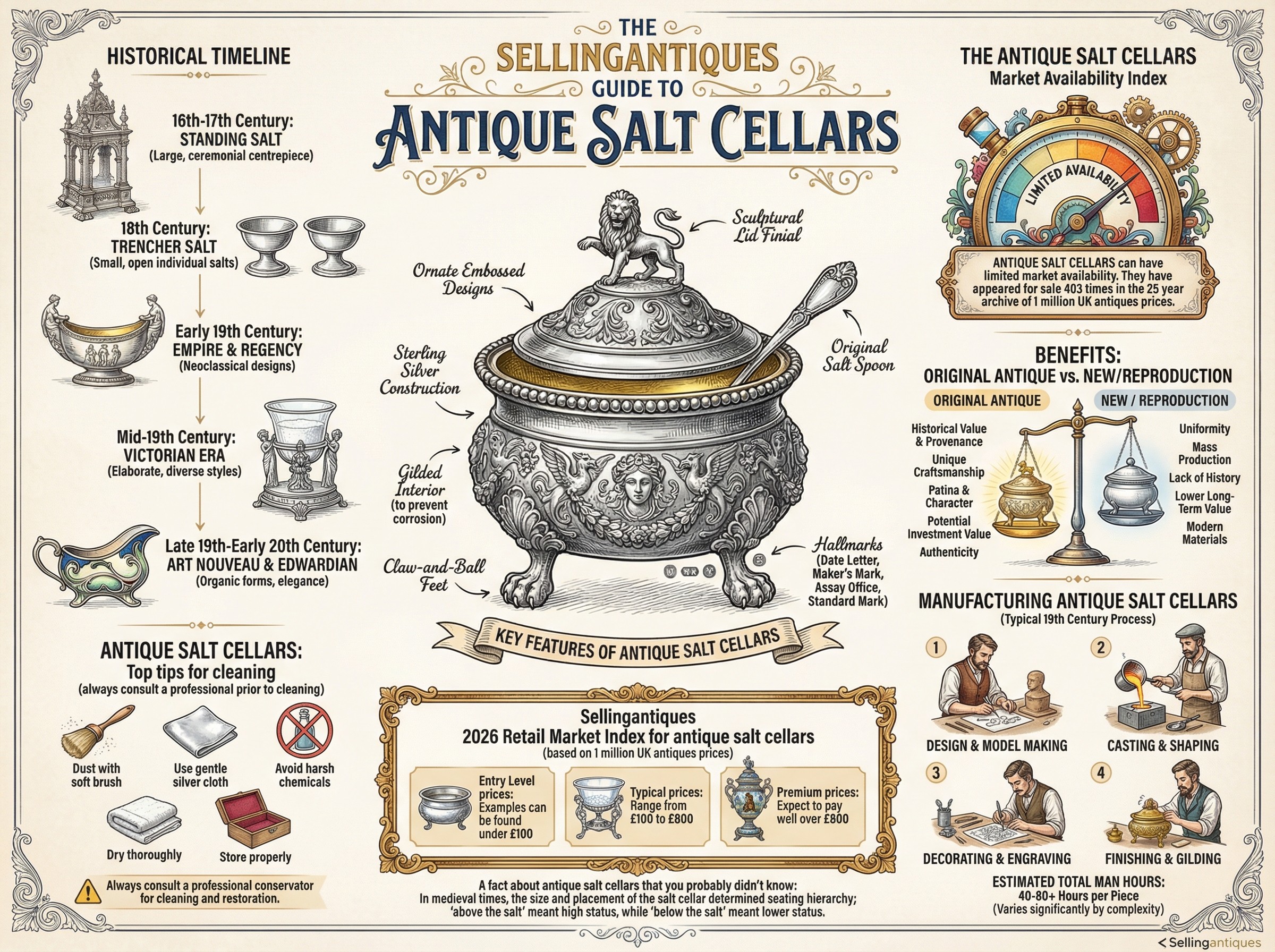 Antique Salt Cellars Guide Infographic