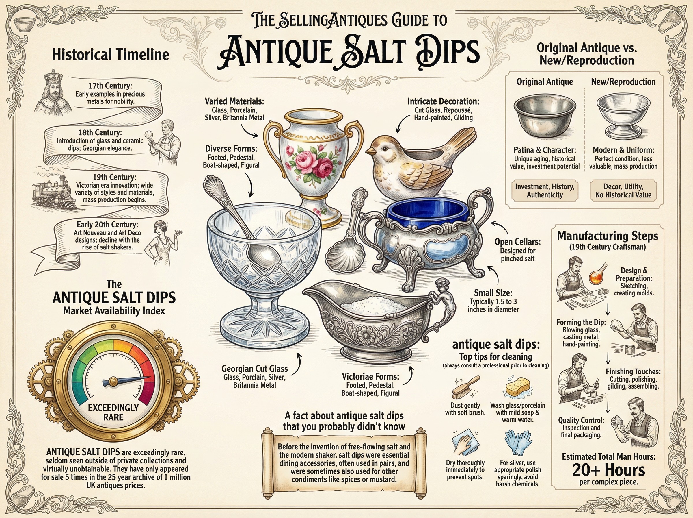 Antique Salt Dips Guide Infographic