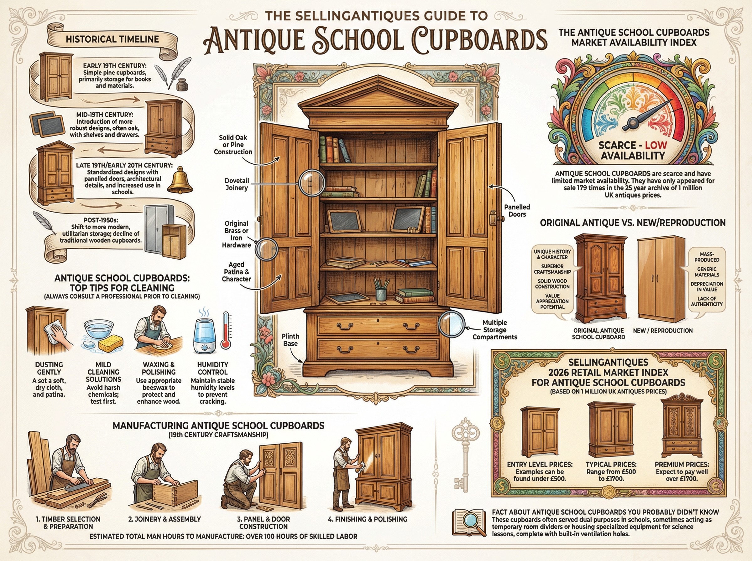Antique School Cupboards Guide Infographic