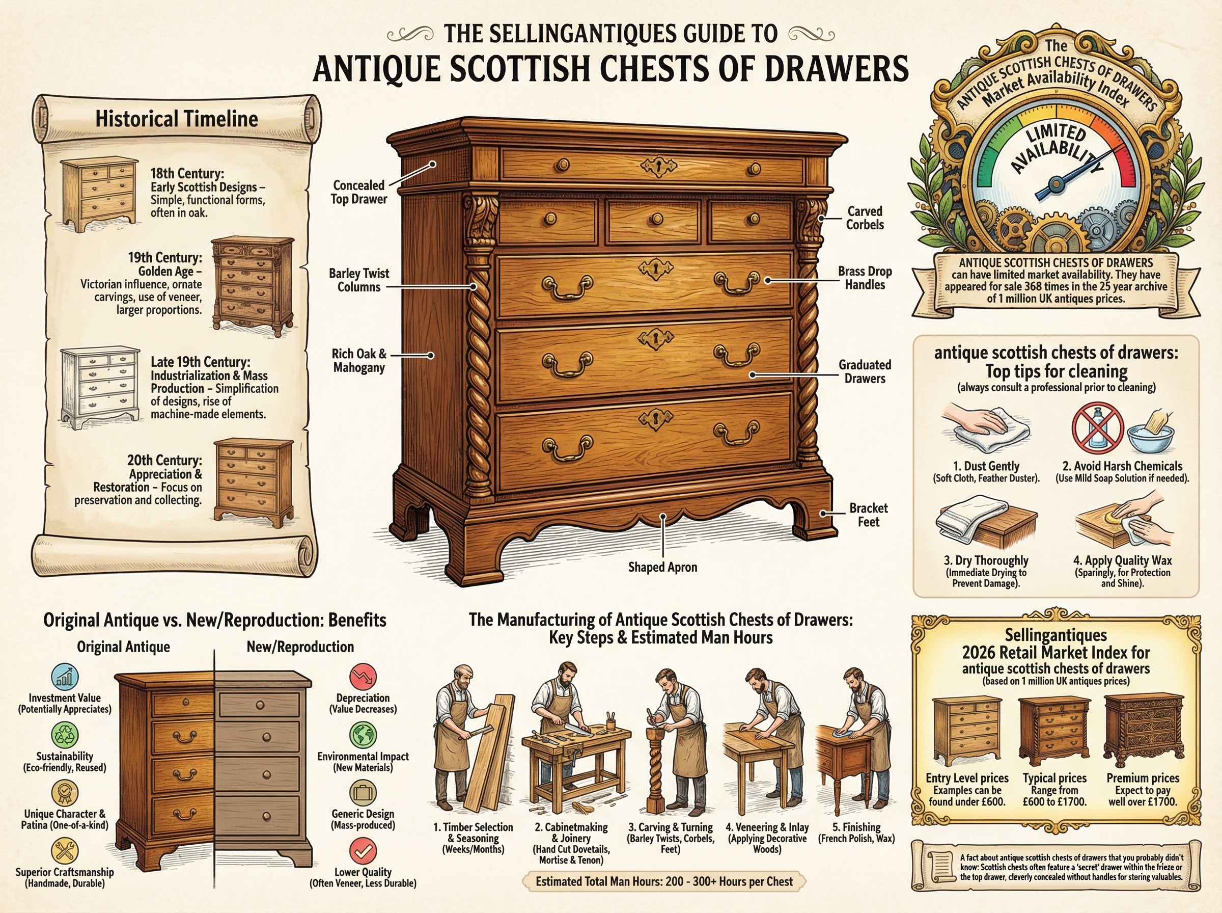 Antique Scottish Chests Of Drawers Guide Infographic