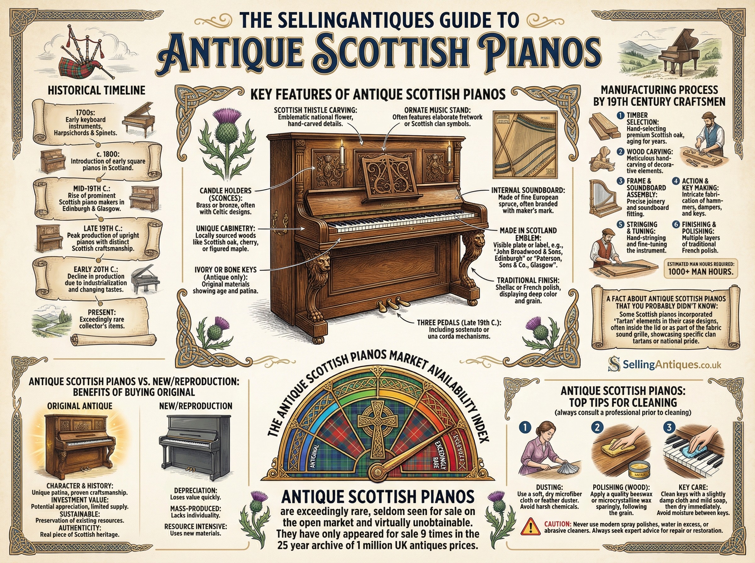 Antique Scottish Pianos Guide Infographic