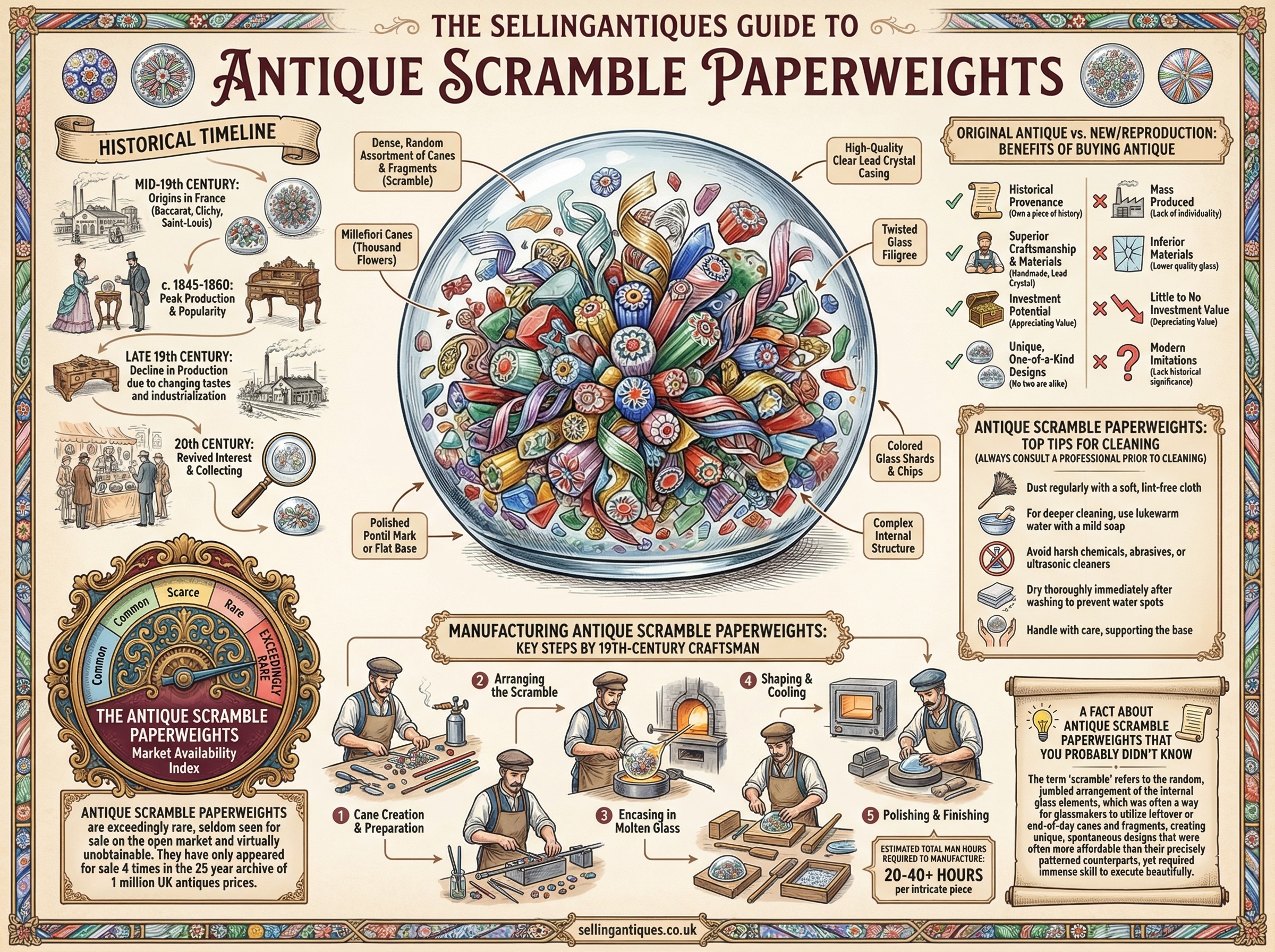 Antique Scramble Paperweights Guide Infographic
