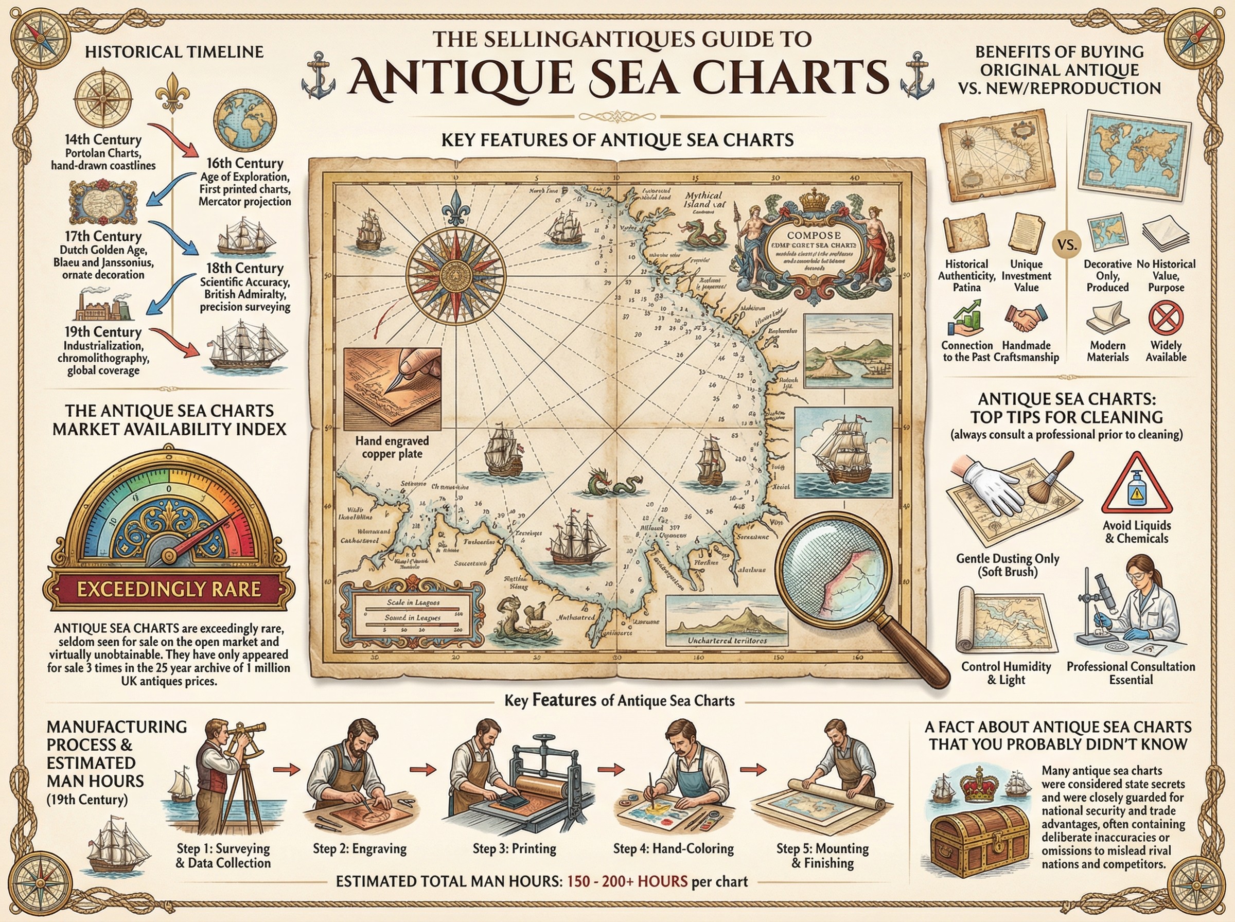Antique Sea Charts Guide Infographic