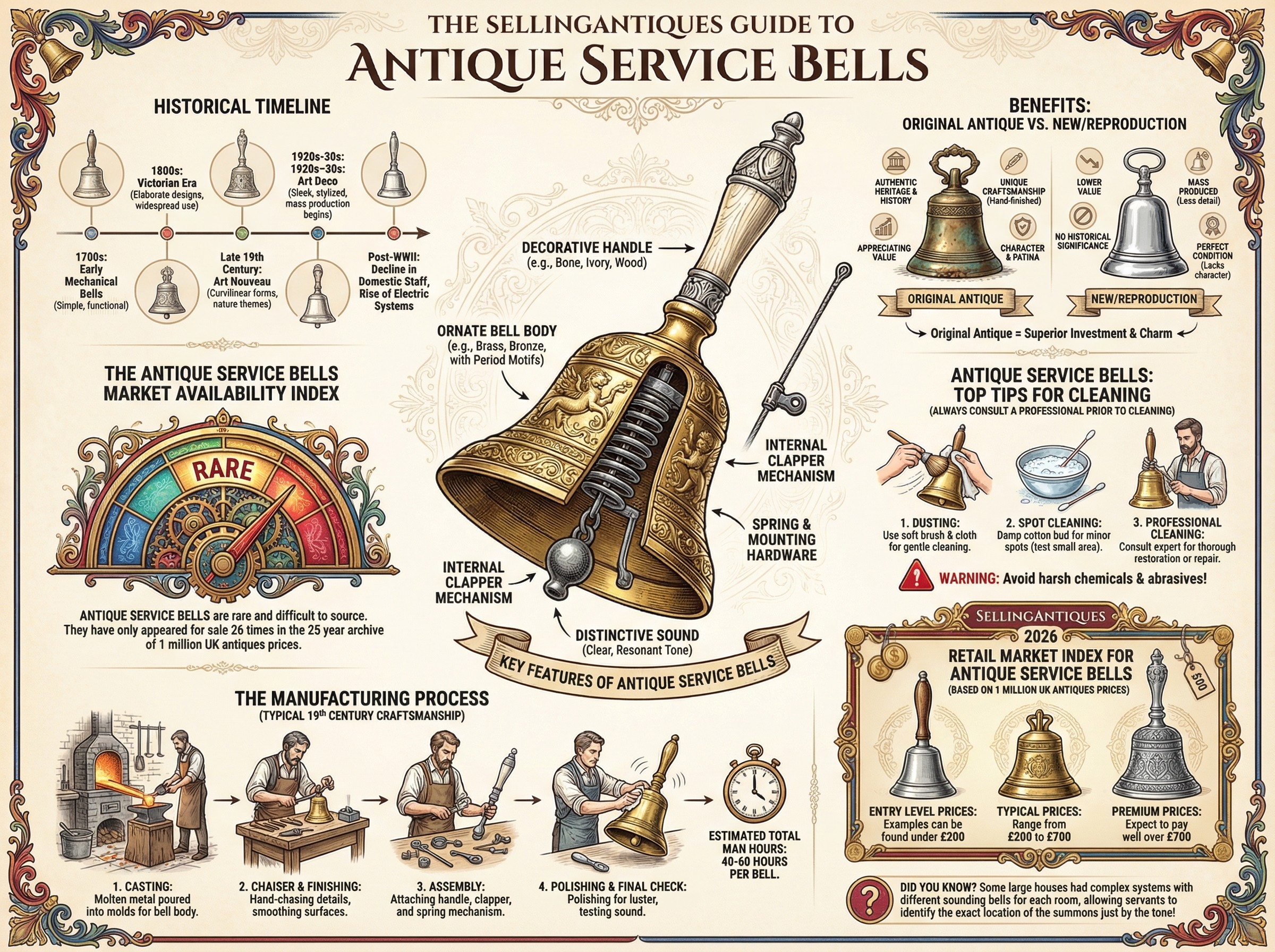 Antique Service Bells Guide Infographic