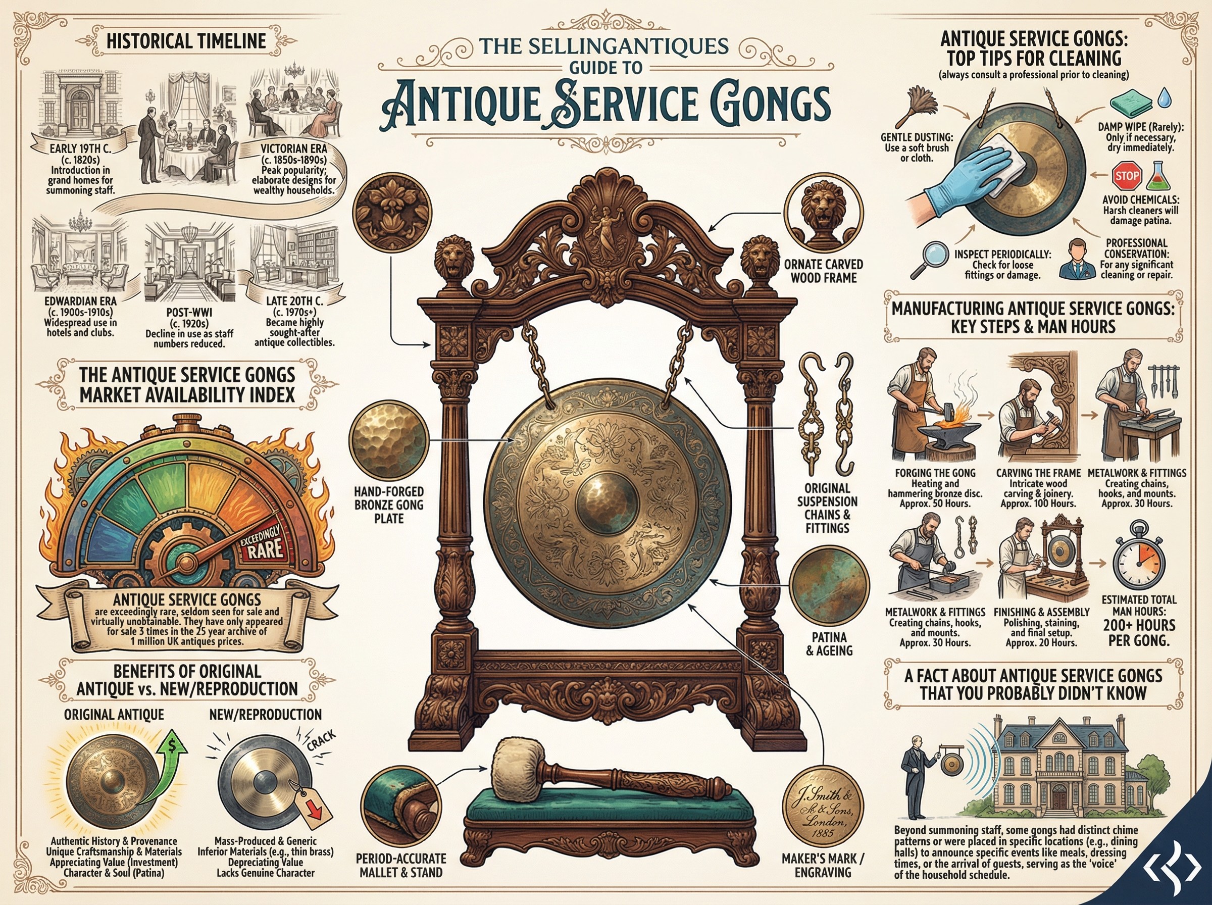 Antique Service Gongs Guide Infographic