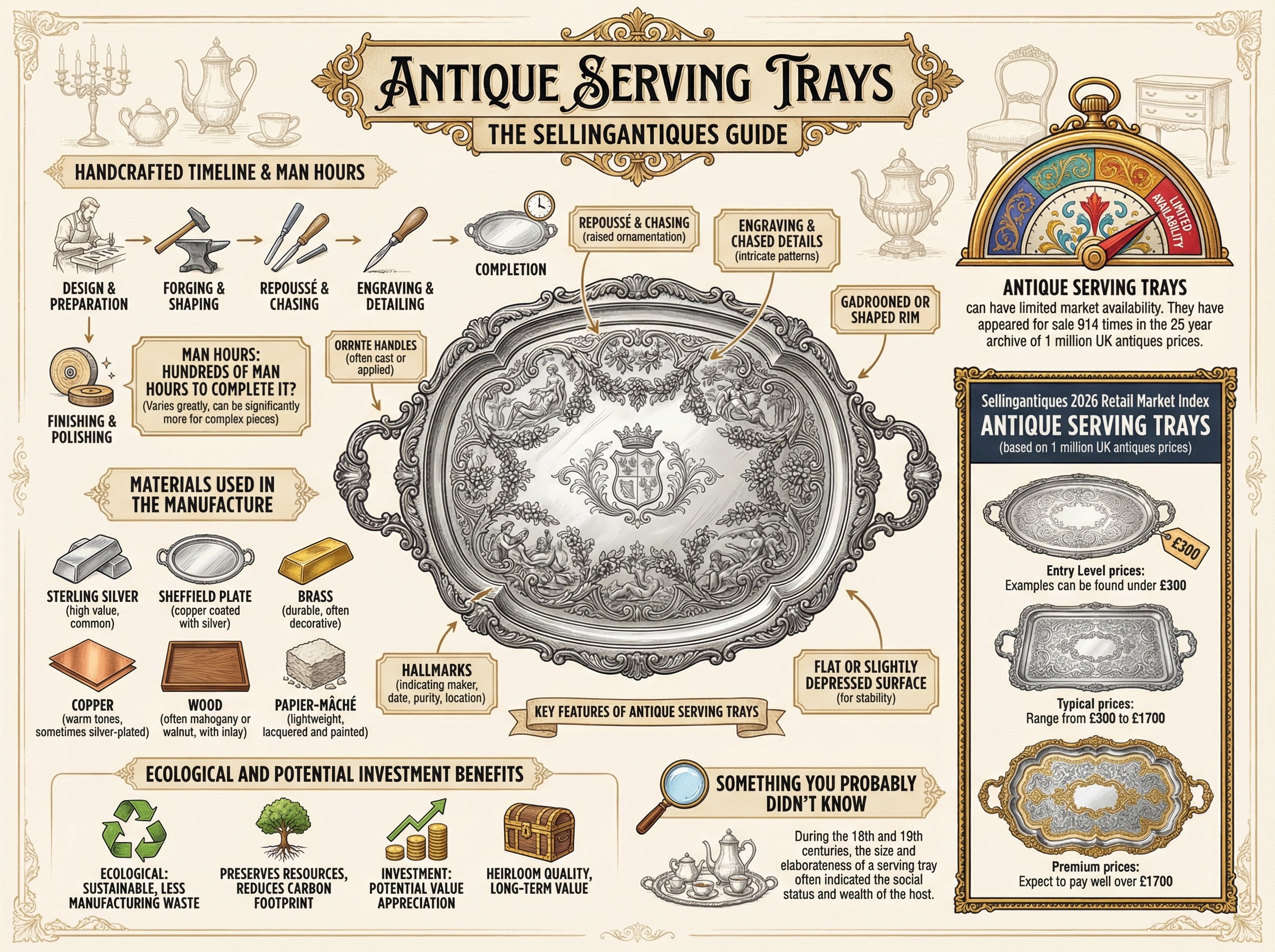 Antique Serving Trays Guide Infographic