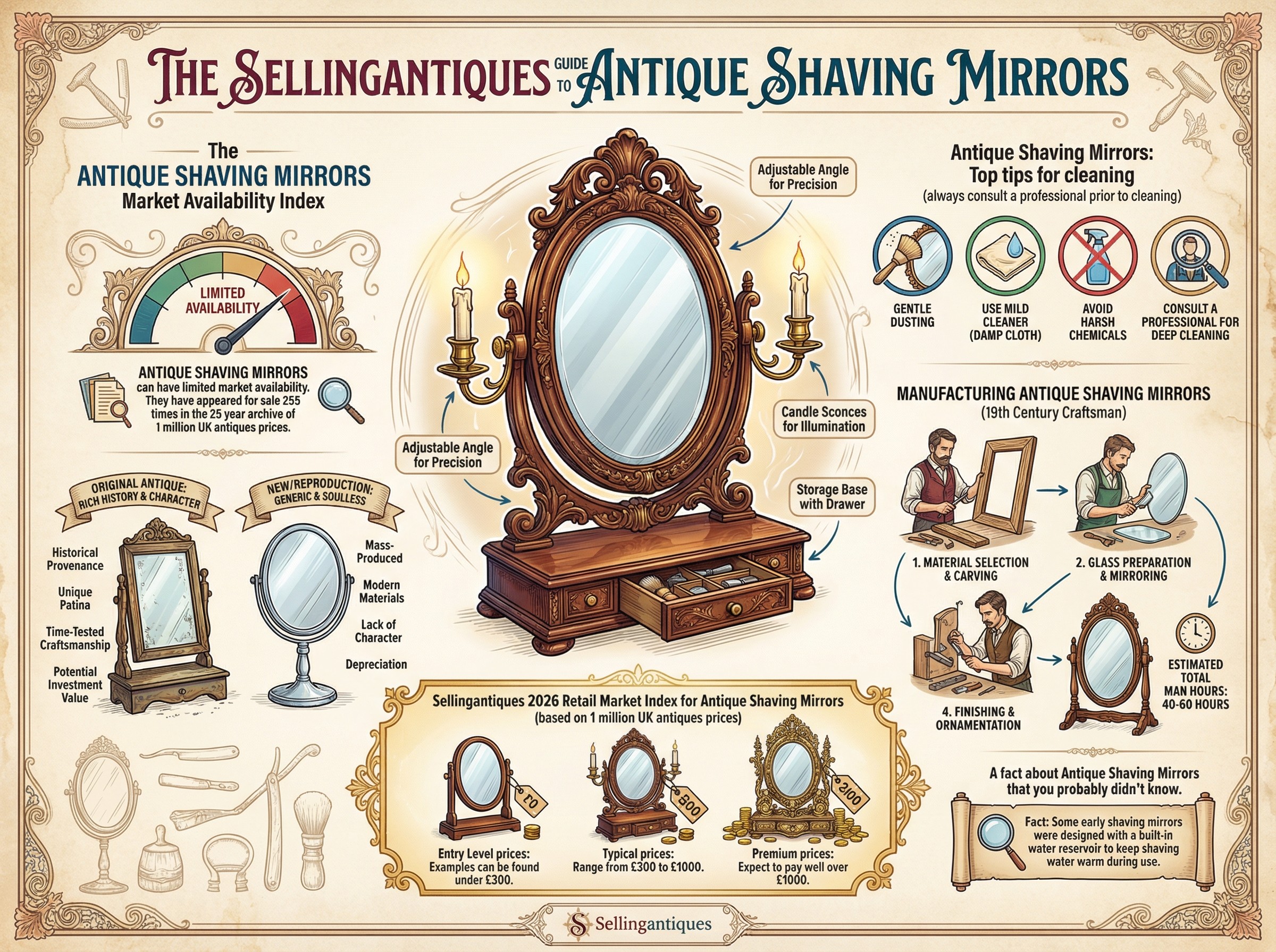 Antique Shaving Mirrors Guide Infographic