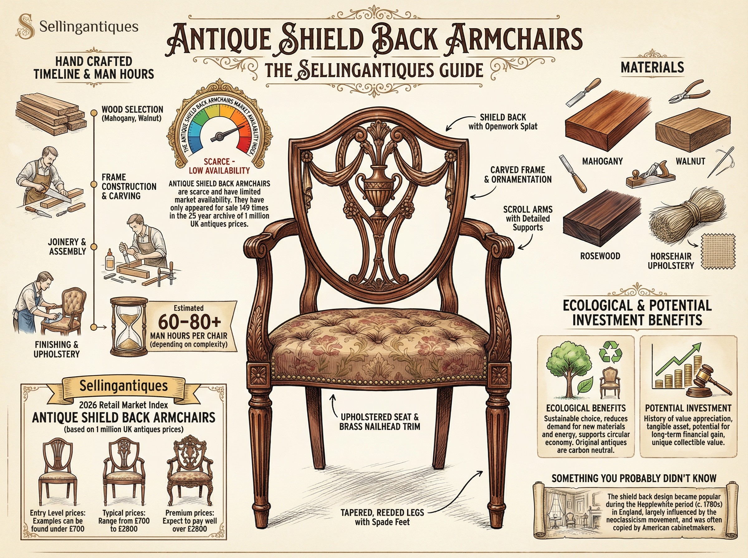 Antique Shield Back Armchairs Guide Infographic