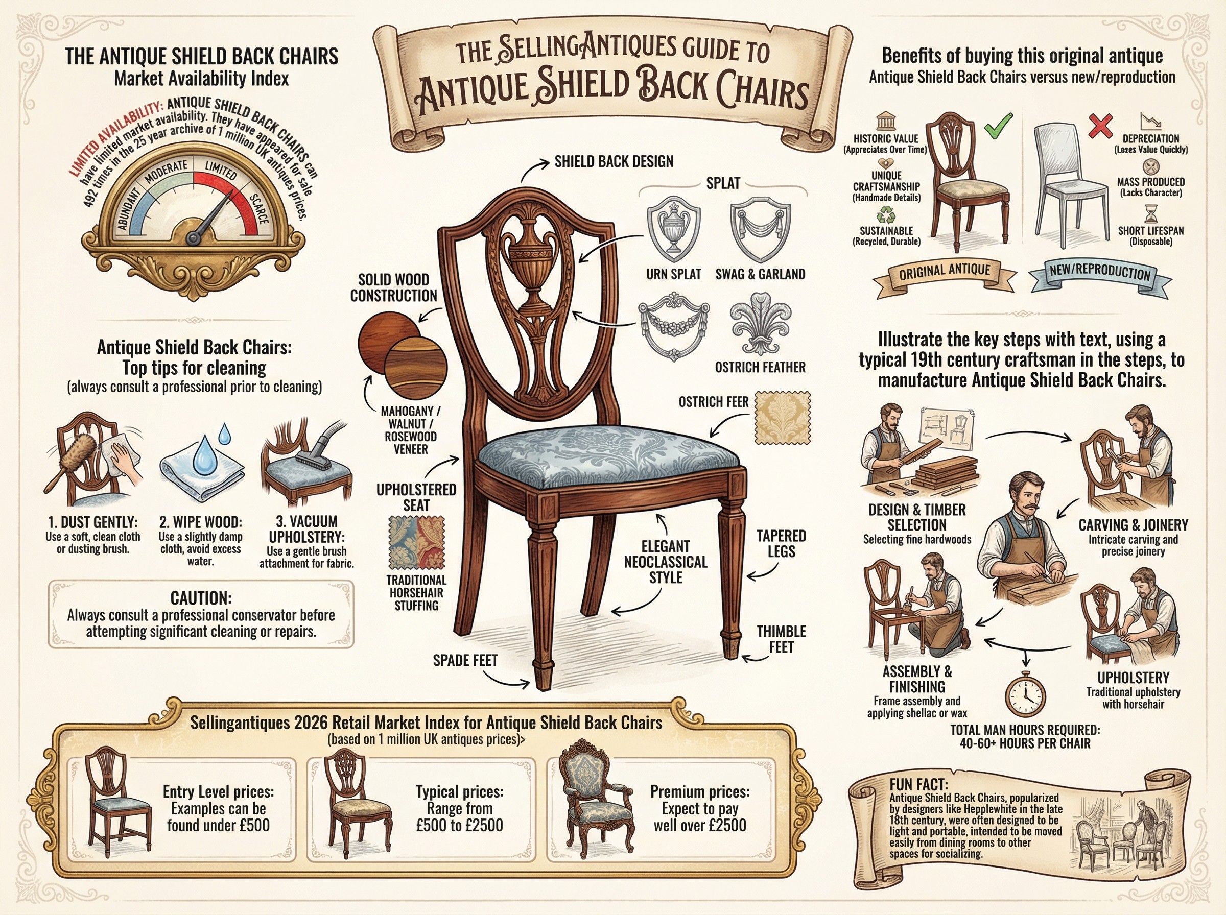 Antique Shield Back Chairs Guide Infographic