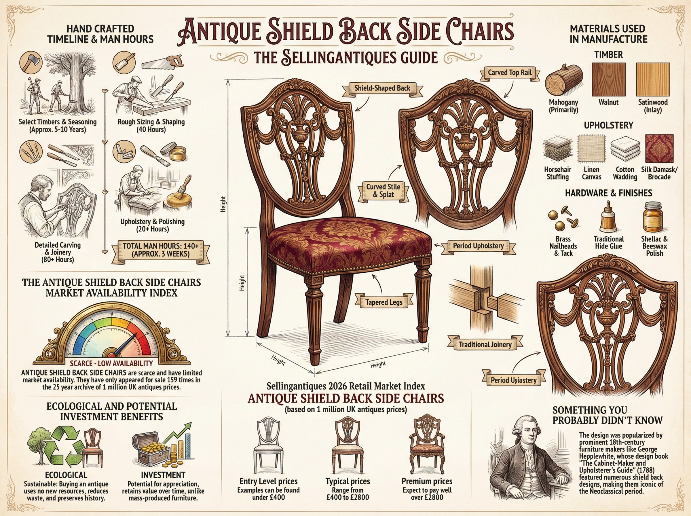 Antique Shield Back Side Chairs Guide Infographic