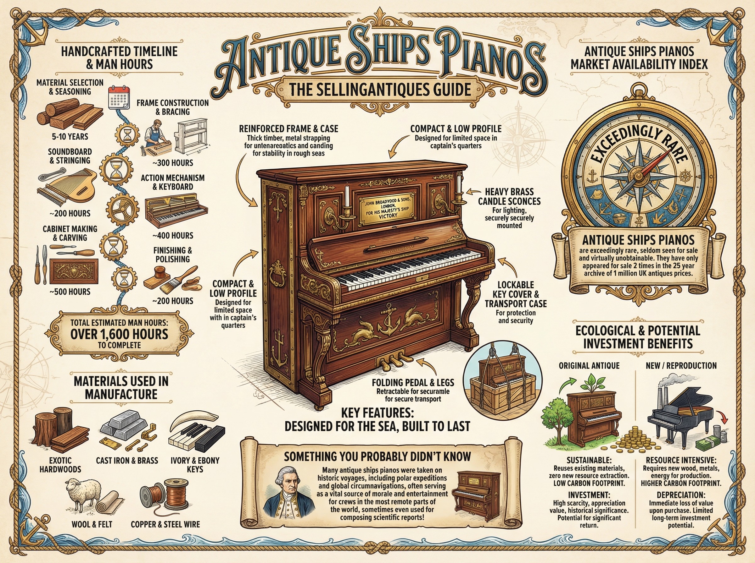Antique Ships Pianos Guide Infographic