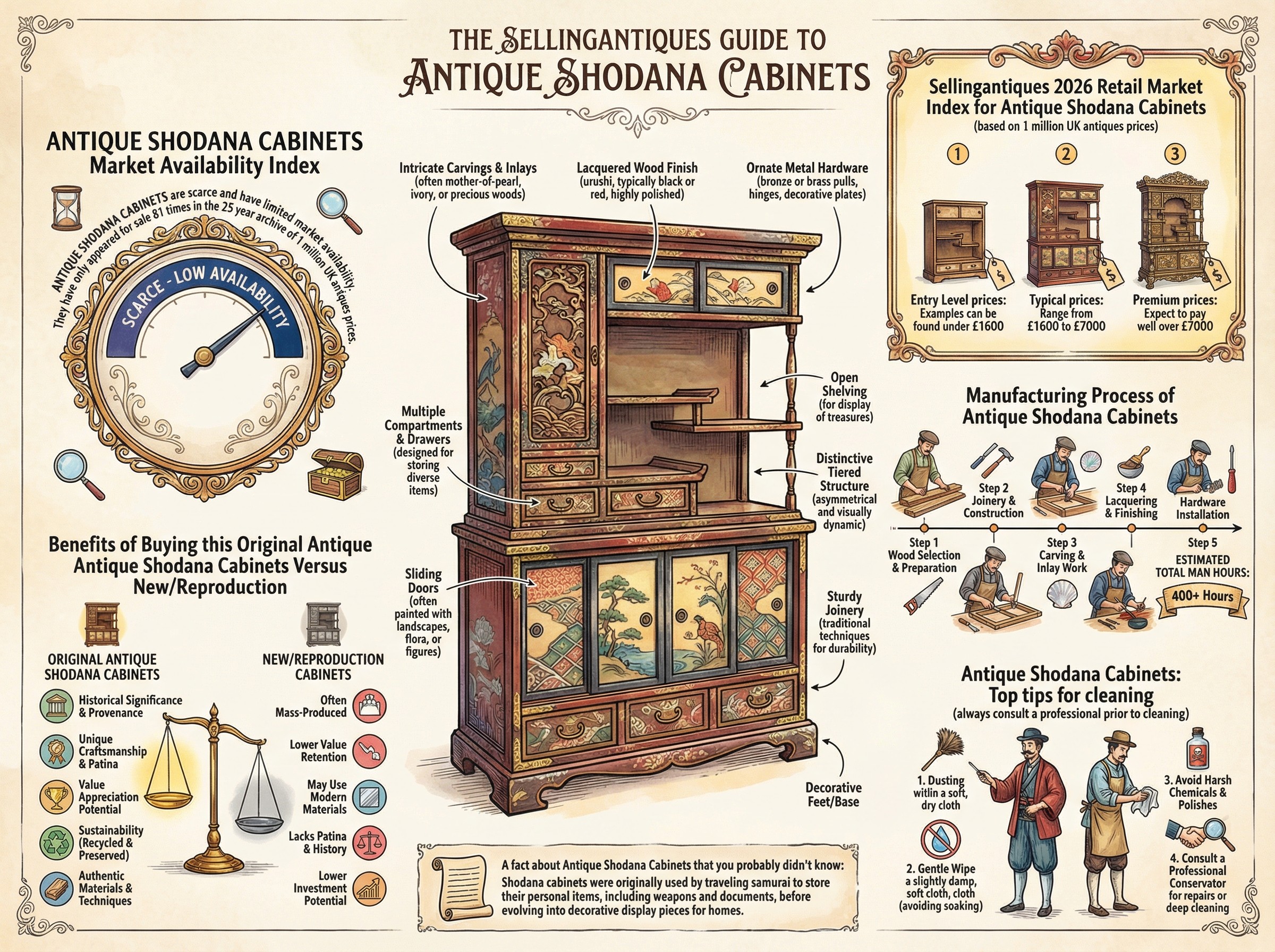 Antique Shodana Cabinets Guide Infographic