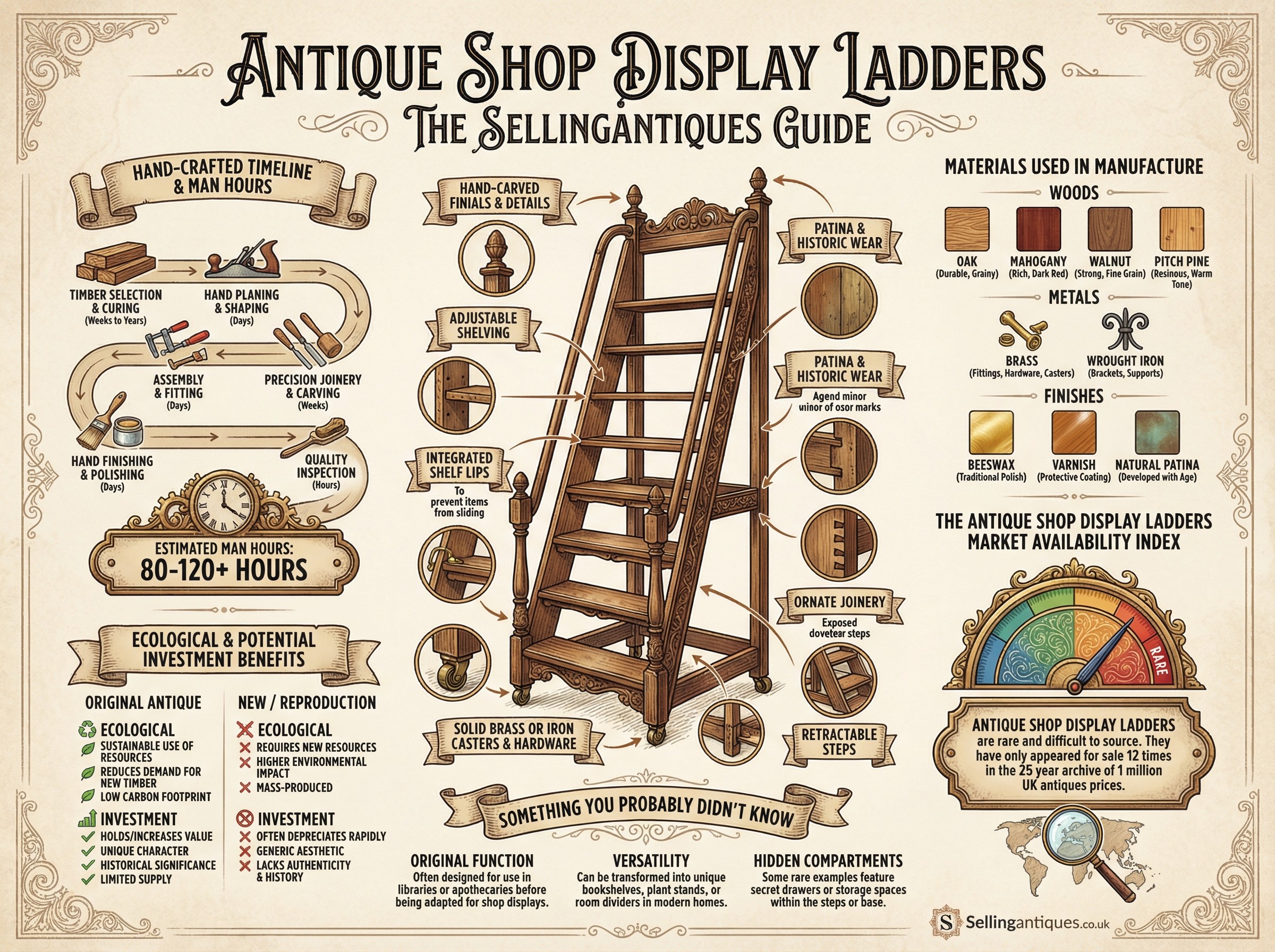 Antique Shop Display Ladders Guide Infographic