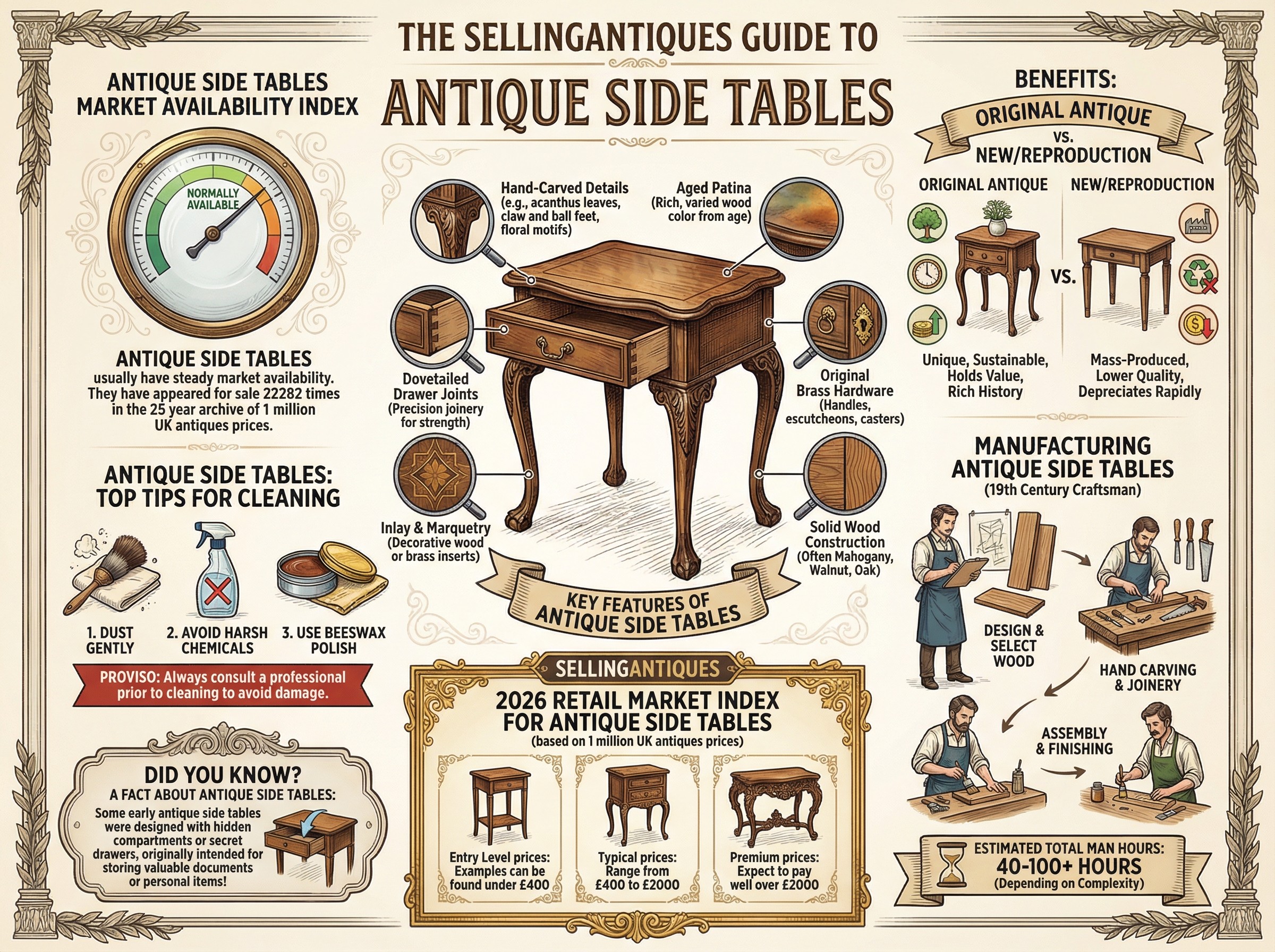 Antique Side Tables Guide Infographic