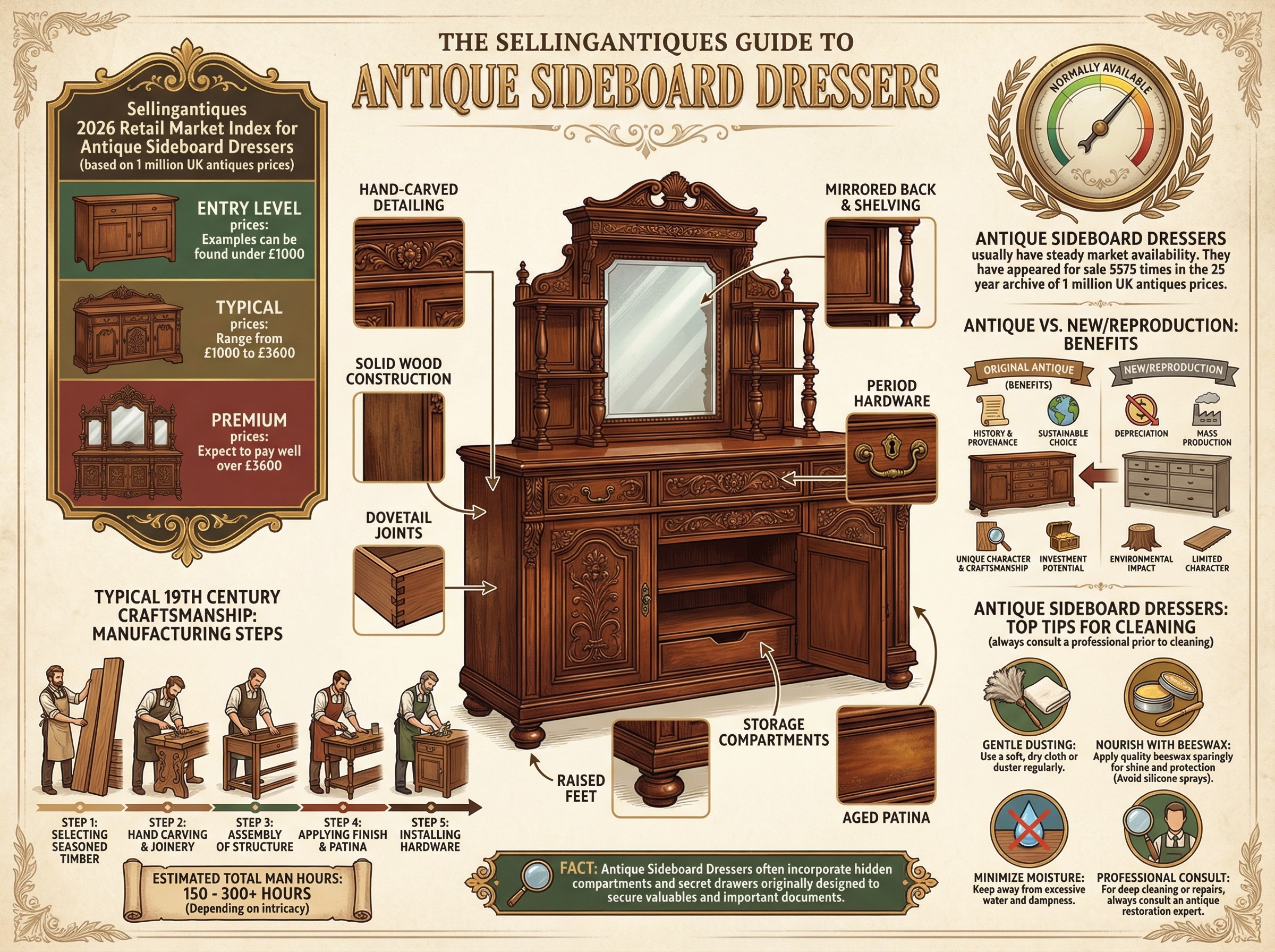 Antique Sideboard Dressers Guide Infographic