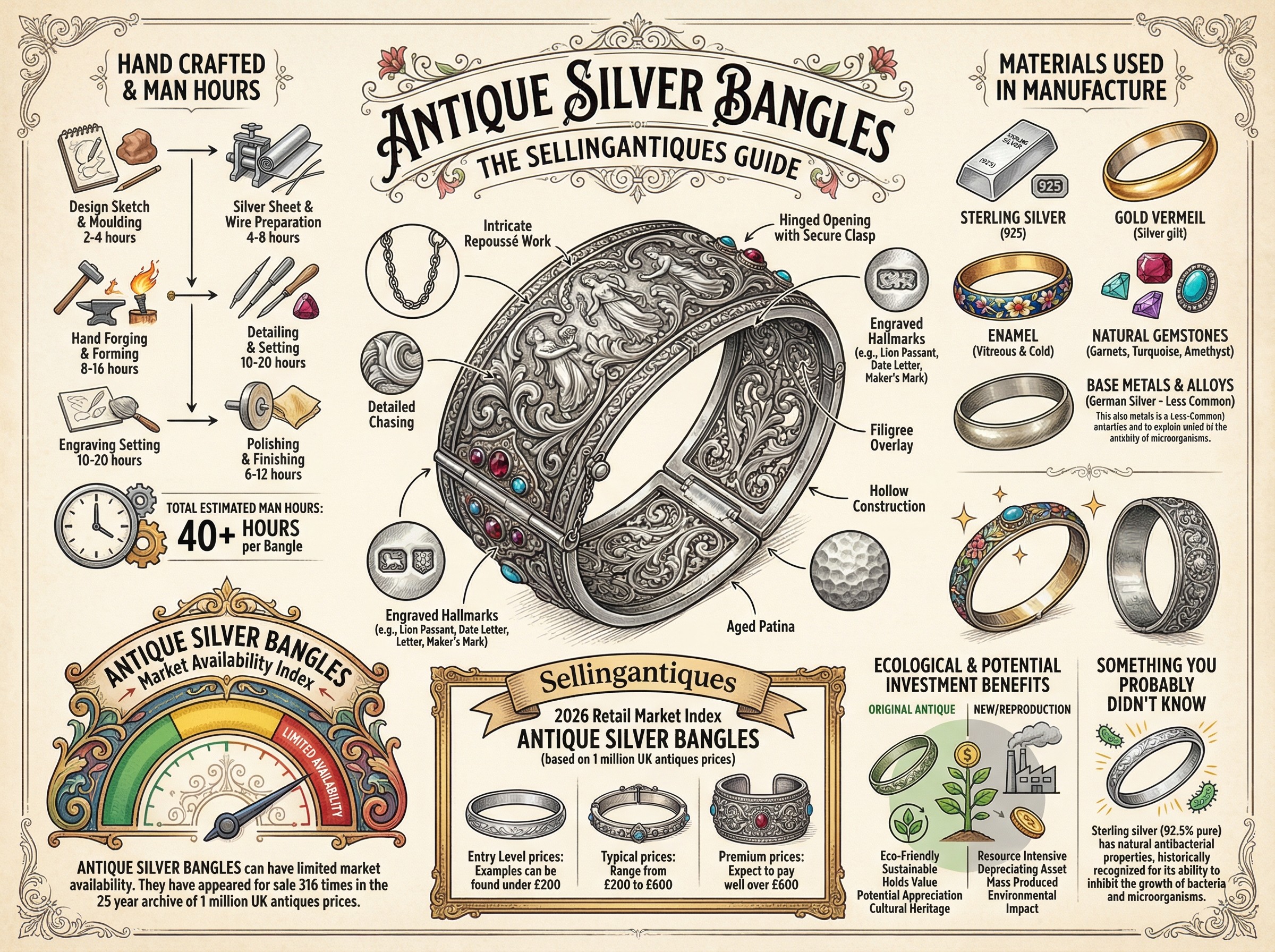 Antique Silver Bangles Guide Infographic
