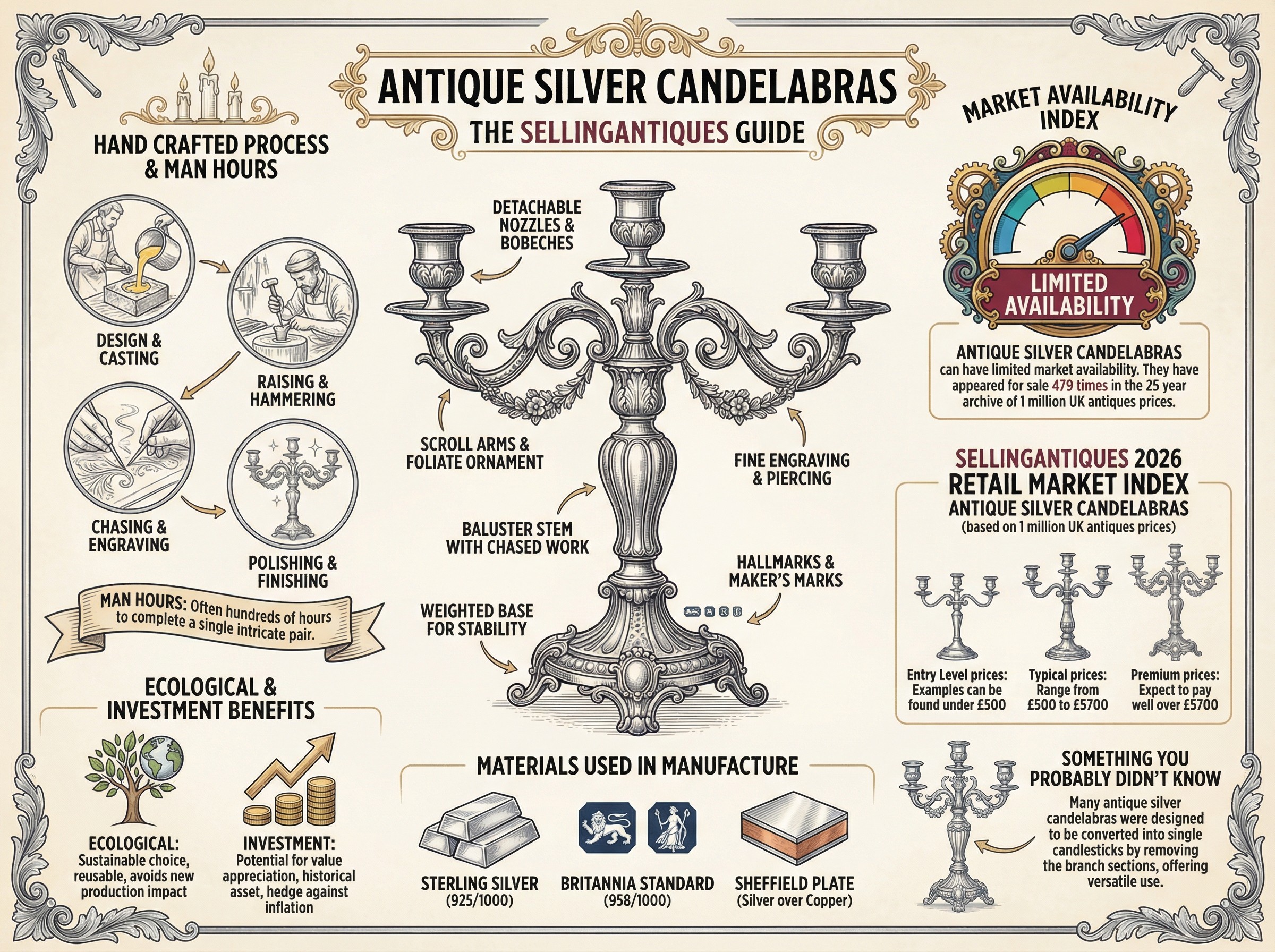Antique Silver Candelabras Guide Infographic