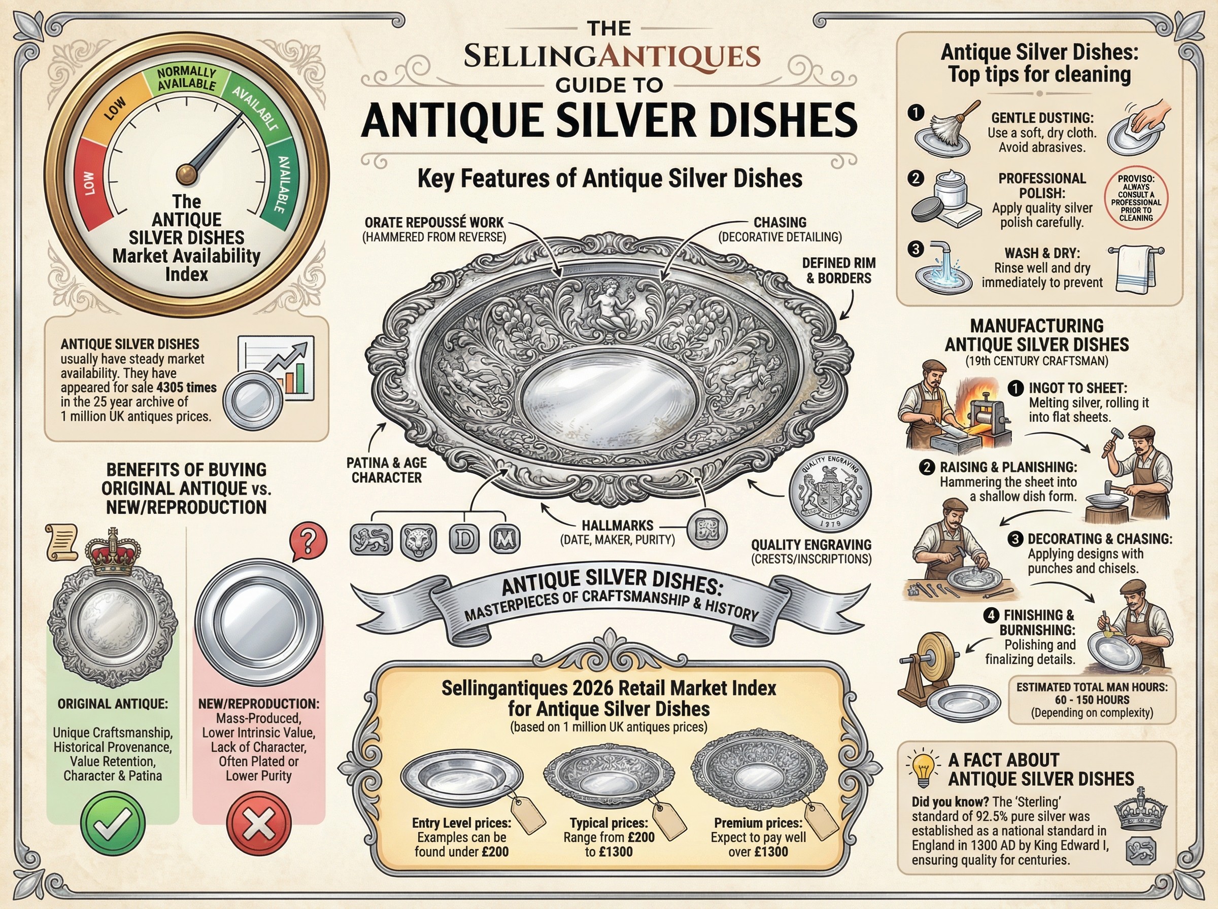 Antique Silver Dishes Guide Infographic