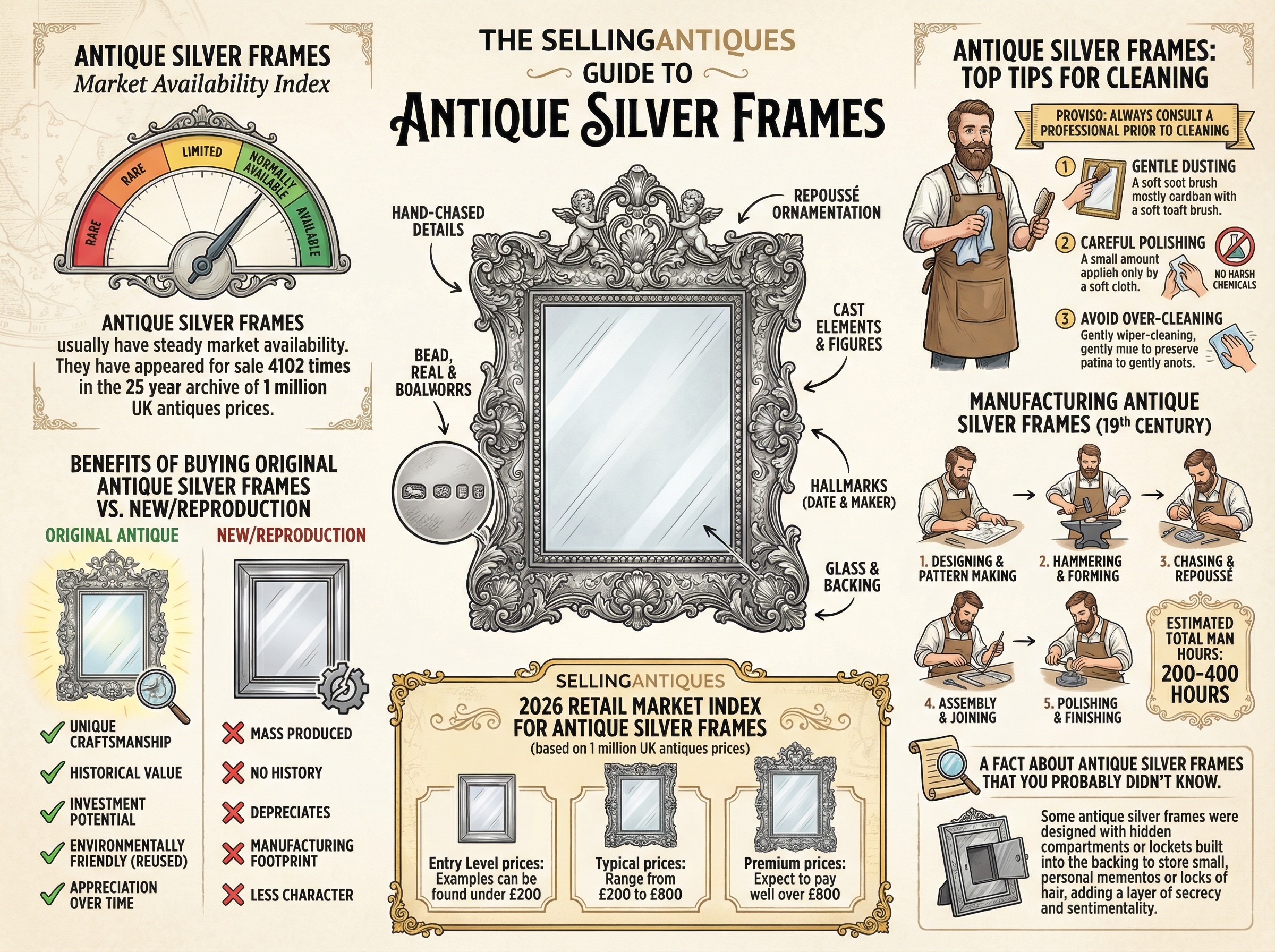 Antique Silver Frames Guide Infographic