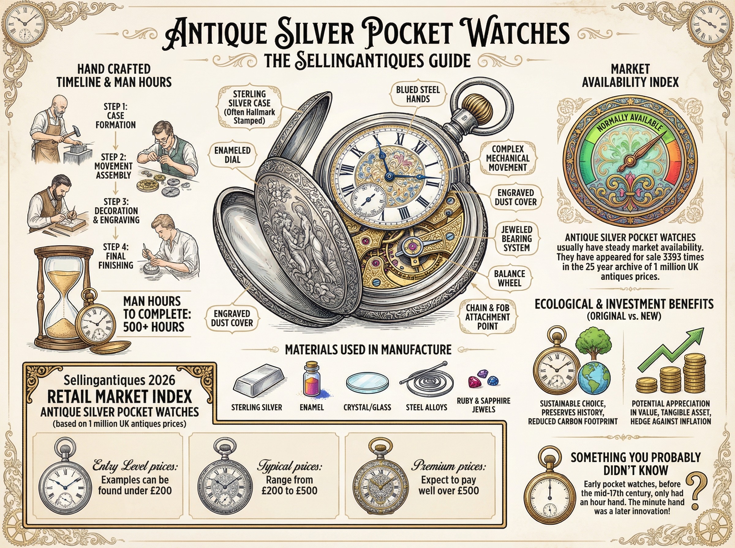 Antique Silver Pocket Watches Guide Infographic