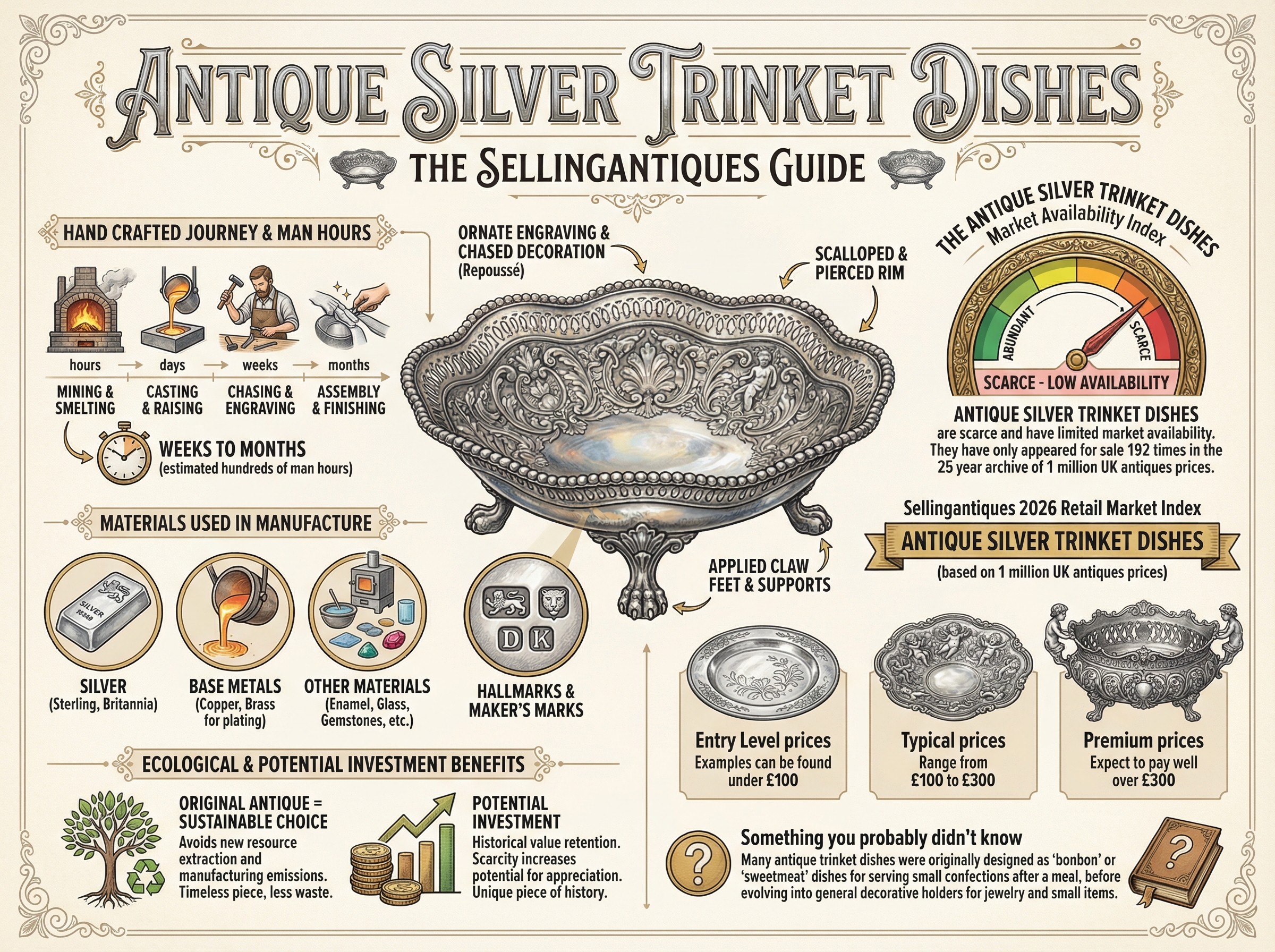 Antique Silver Trinket Dishes Guide Infographic