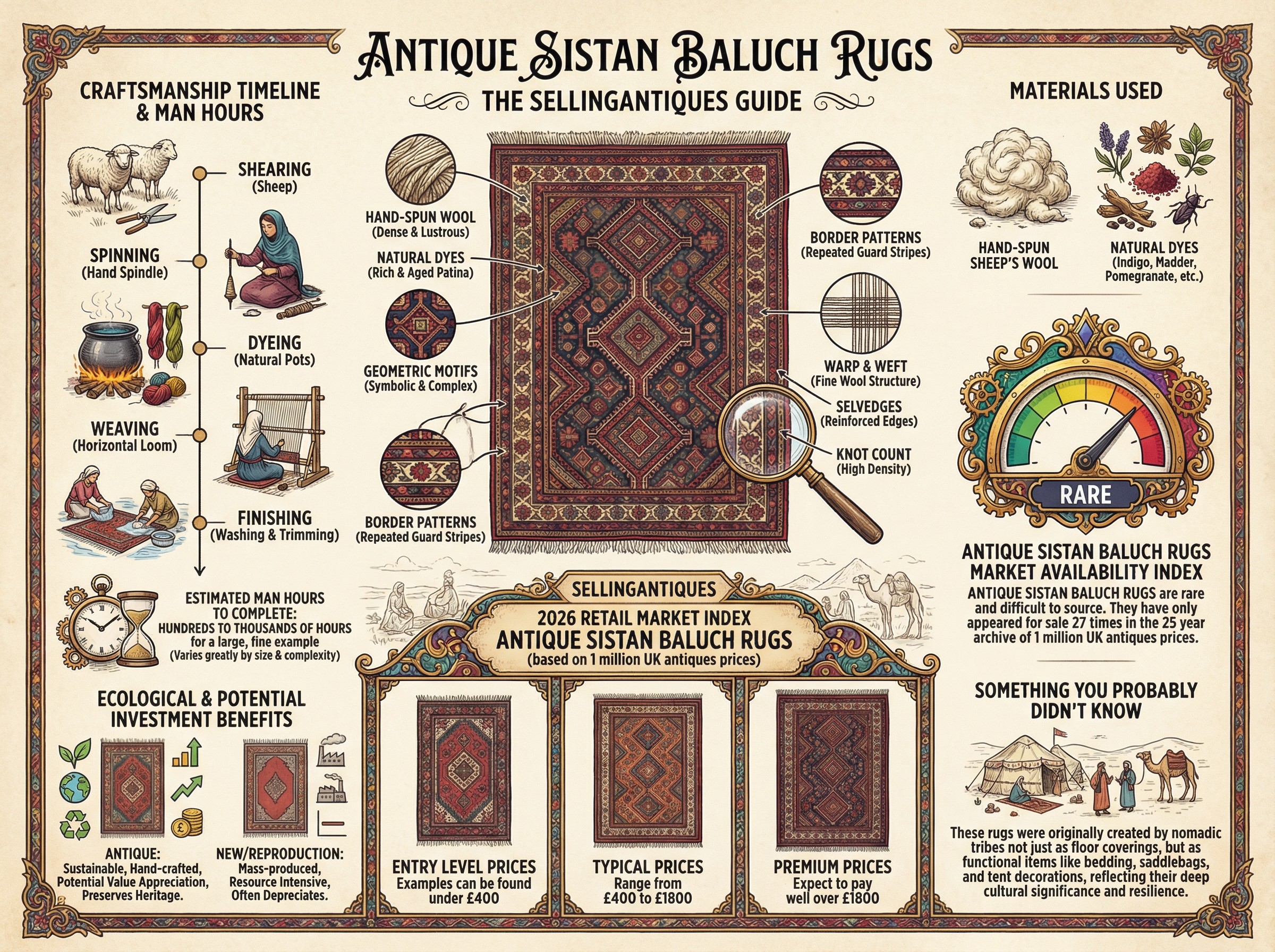 Antique Sistan Baluch Rugs Guide Infographic