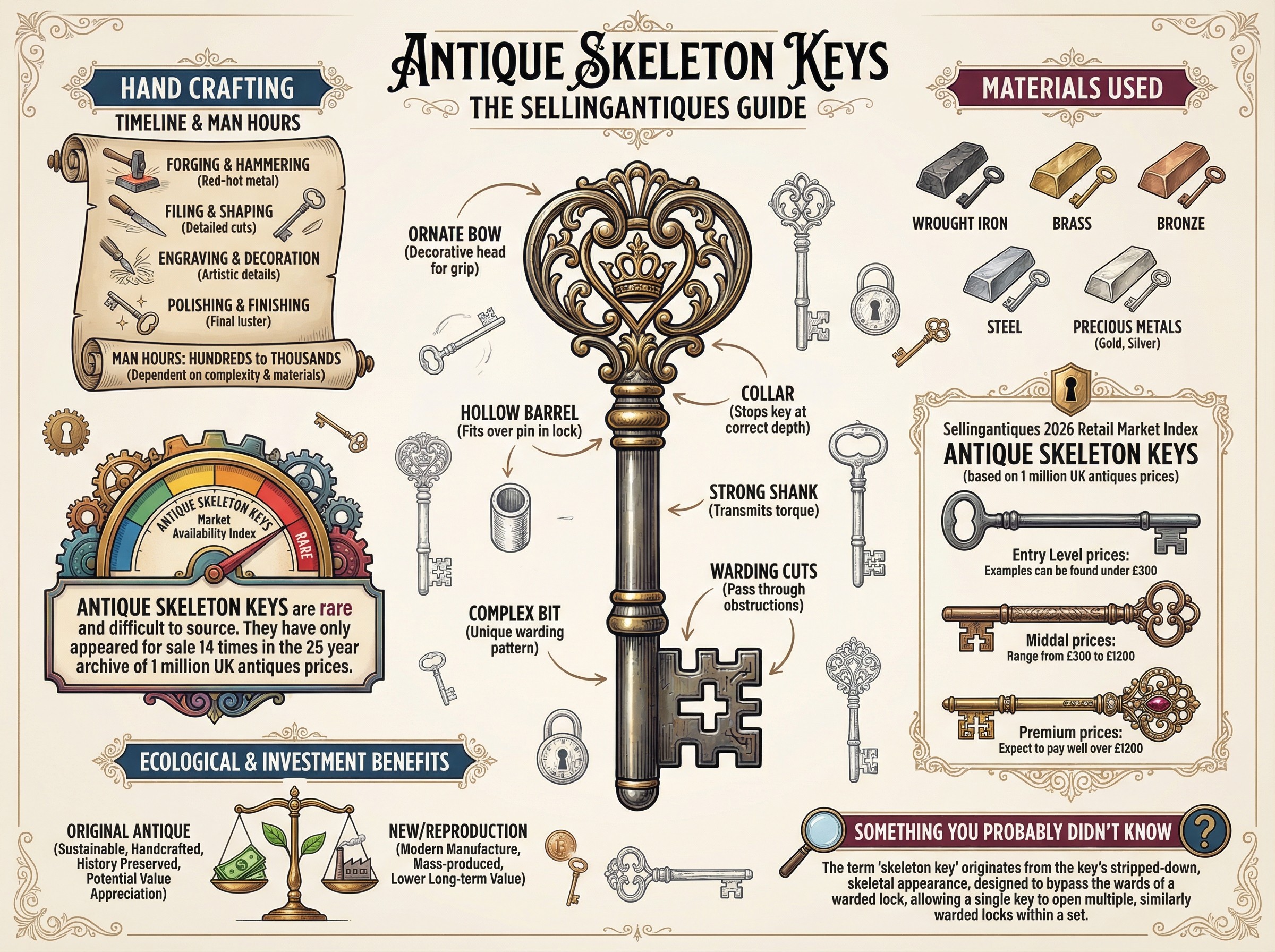Antique Skeleton Keys Guide Infographic