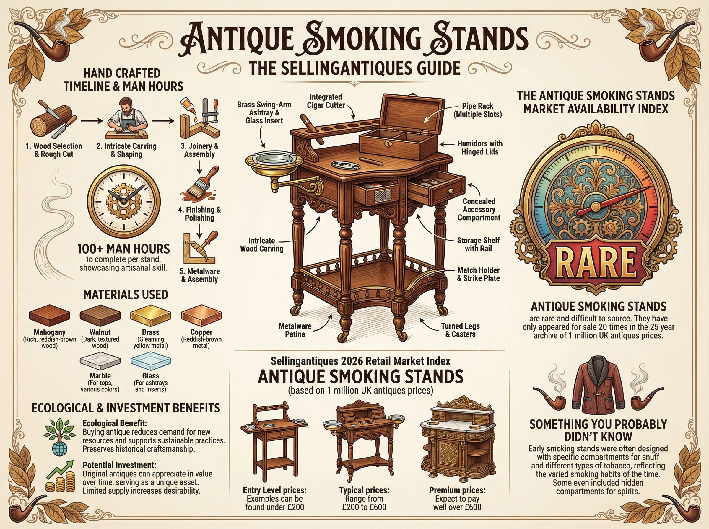 Antique Smoking Stands Guide Infographic