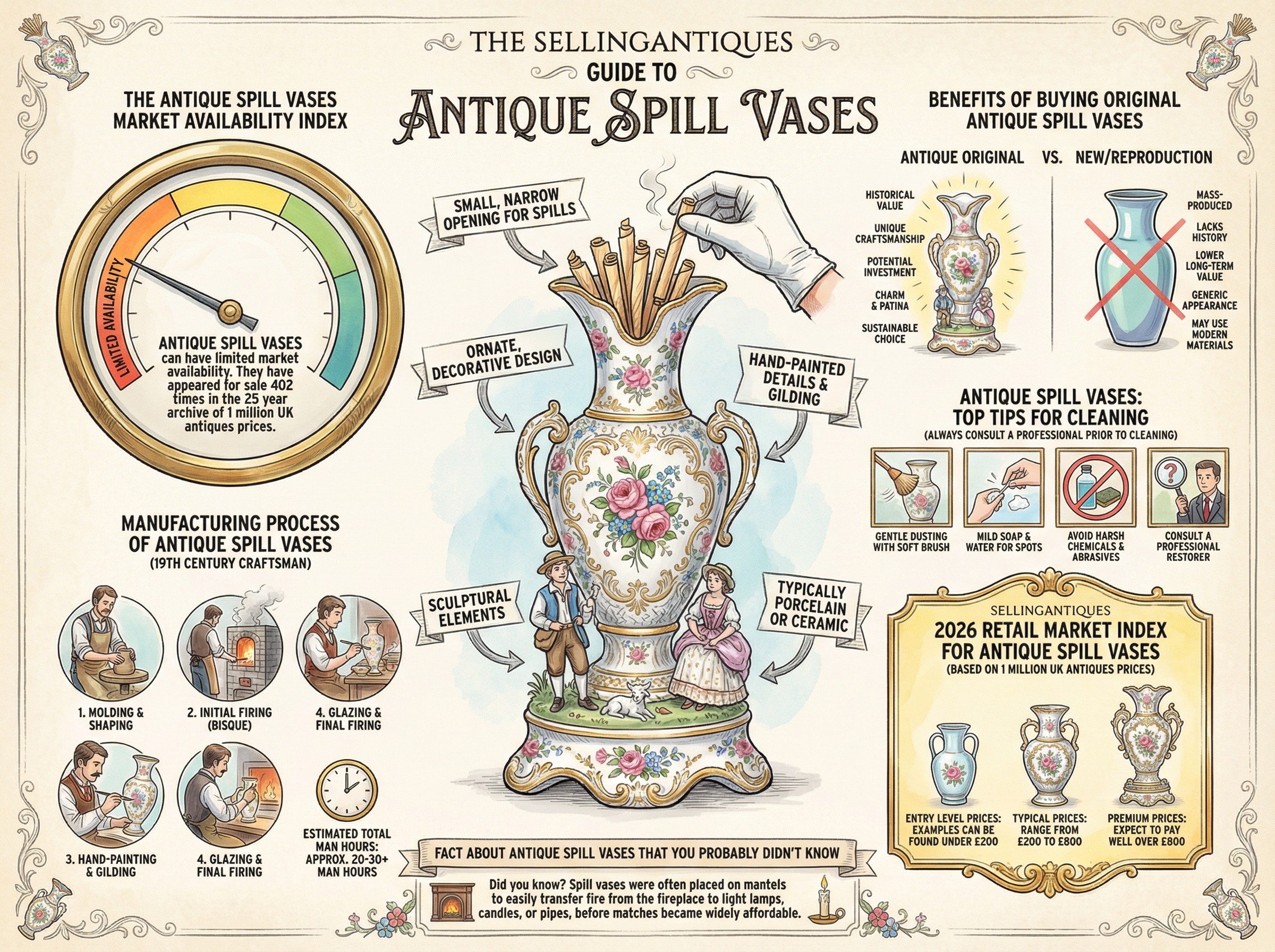 Antique Spill Vases Guide Infographic