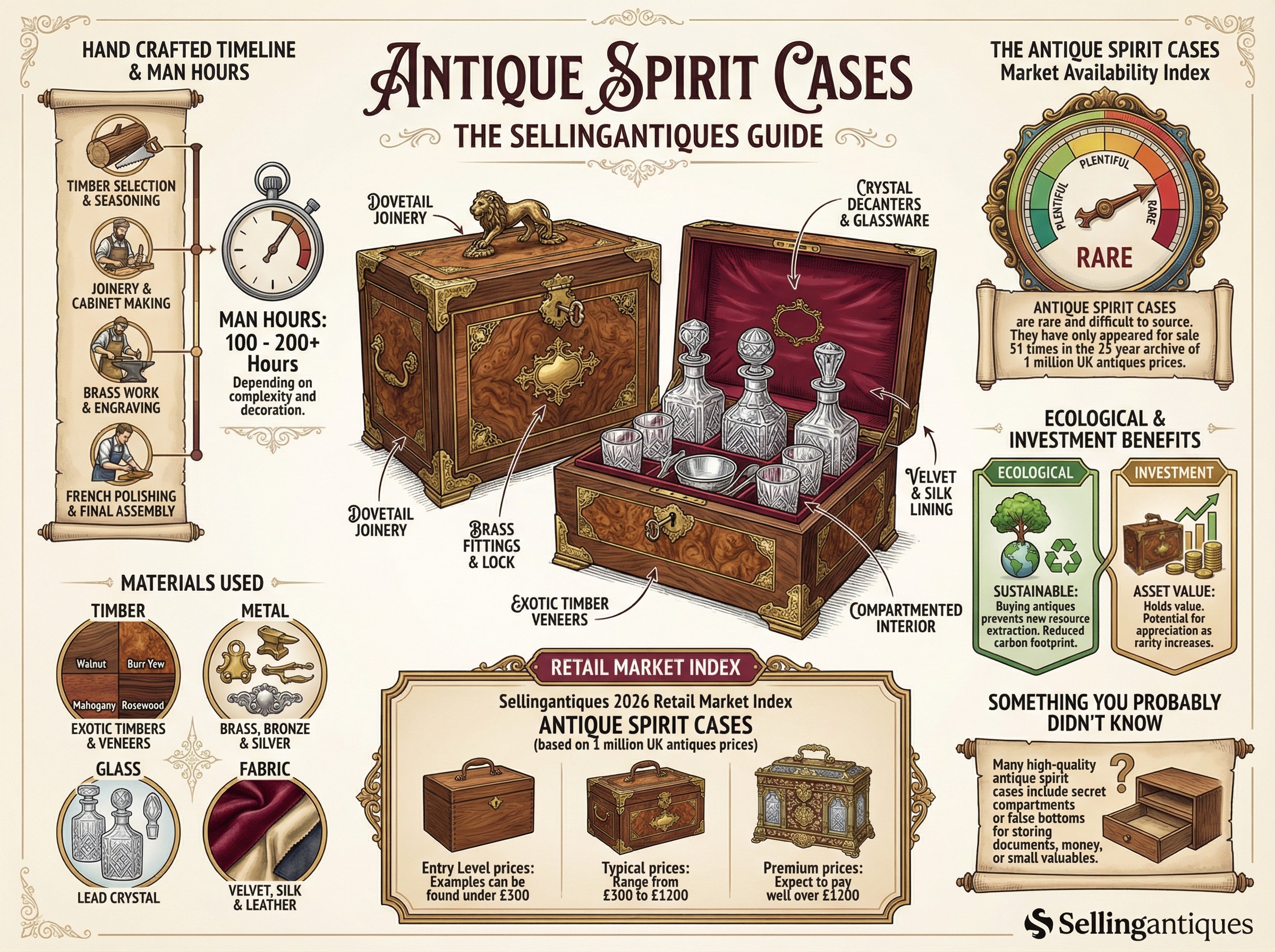 Antique Spirit Cases Guide Infographic