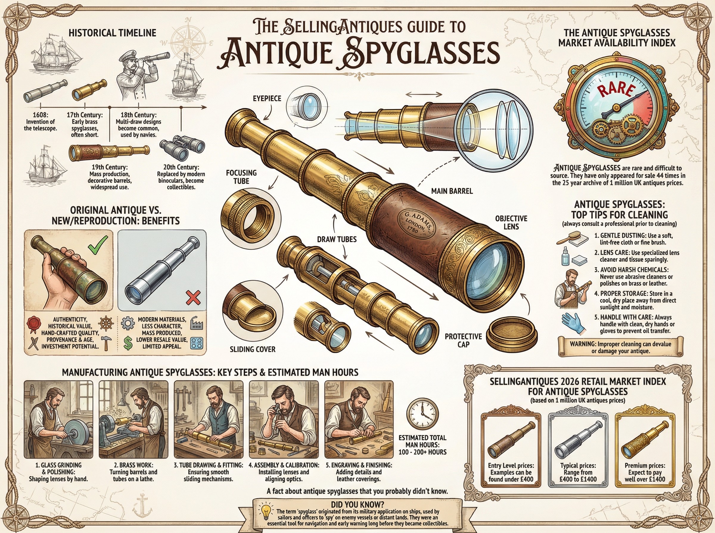 Antique Spyglasses Guide Infographic