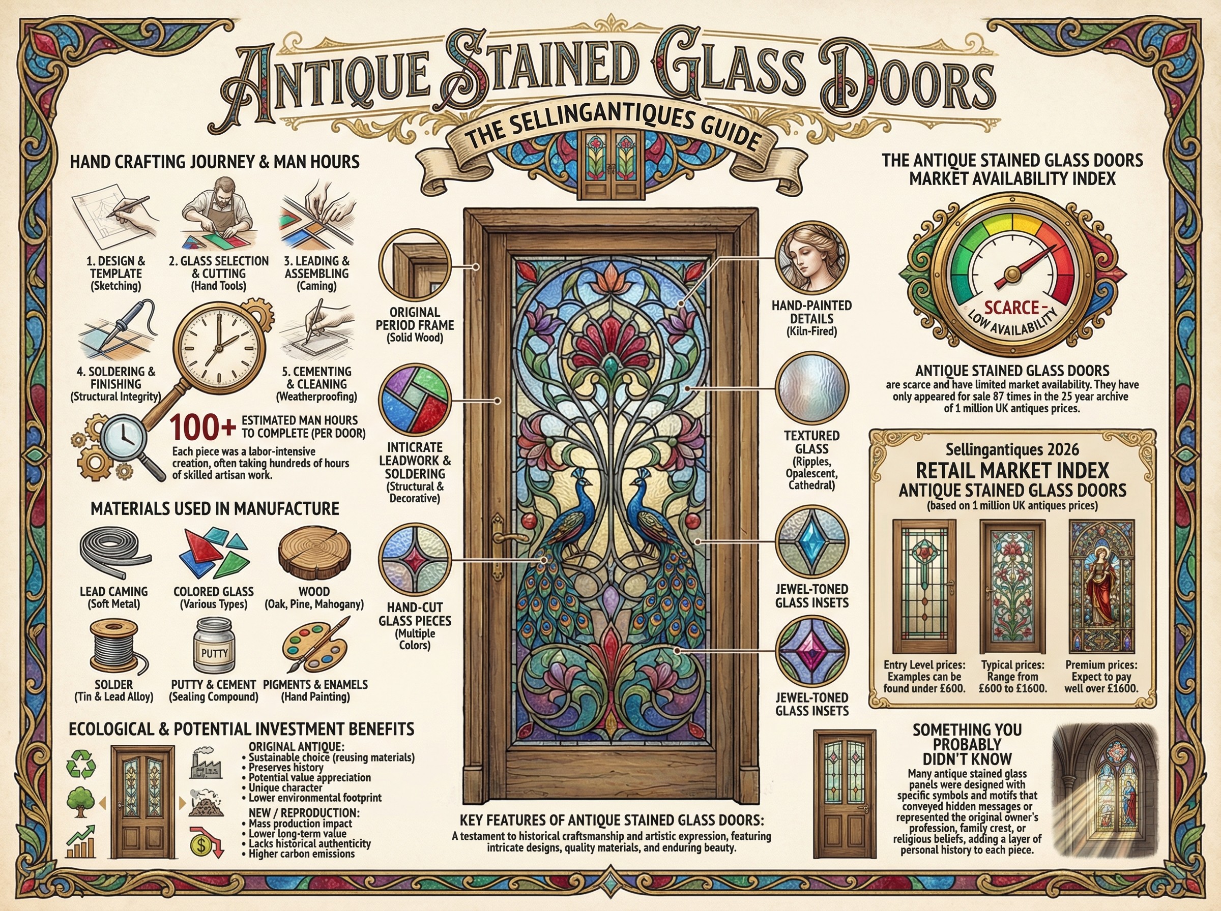 Antique Stained Glass Doors Guide Infographic