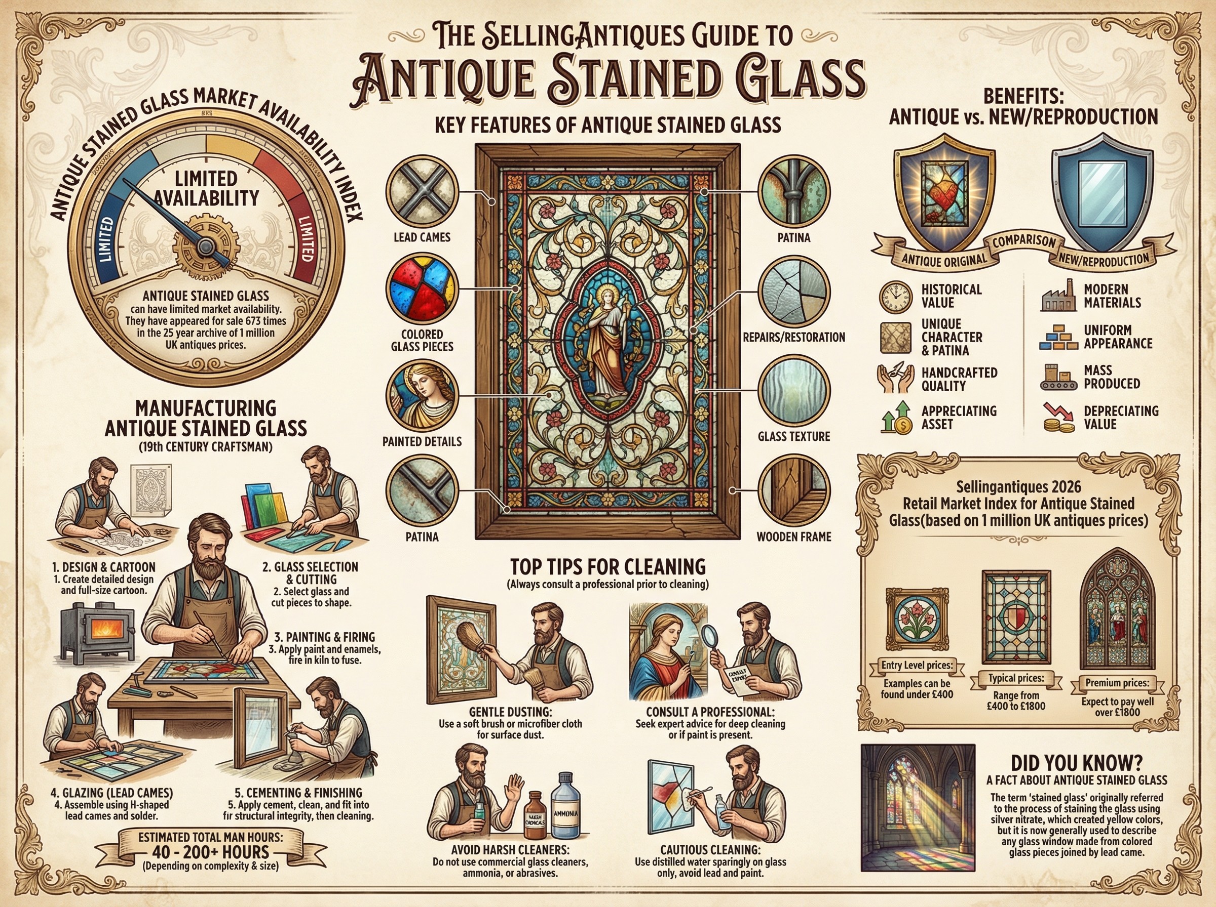Antique Stained Glass Guide Infographic
