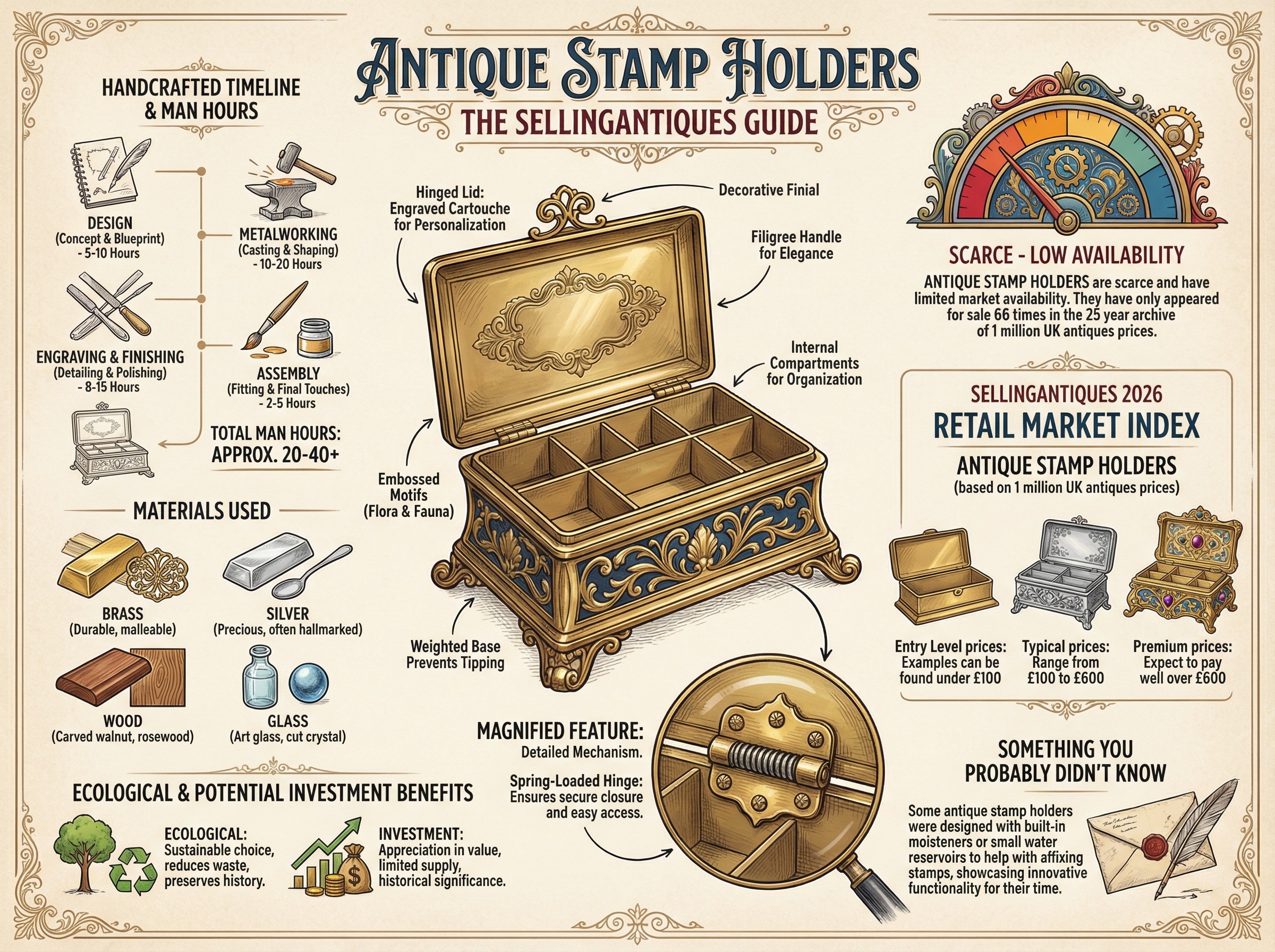 Antique Stamp Holders Guide Infographic