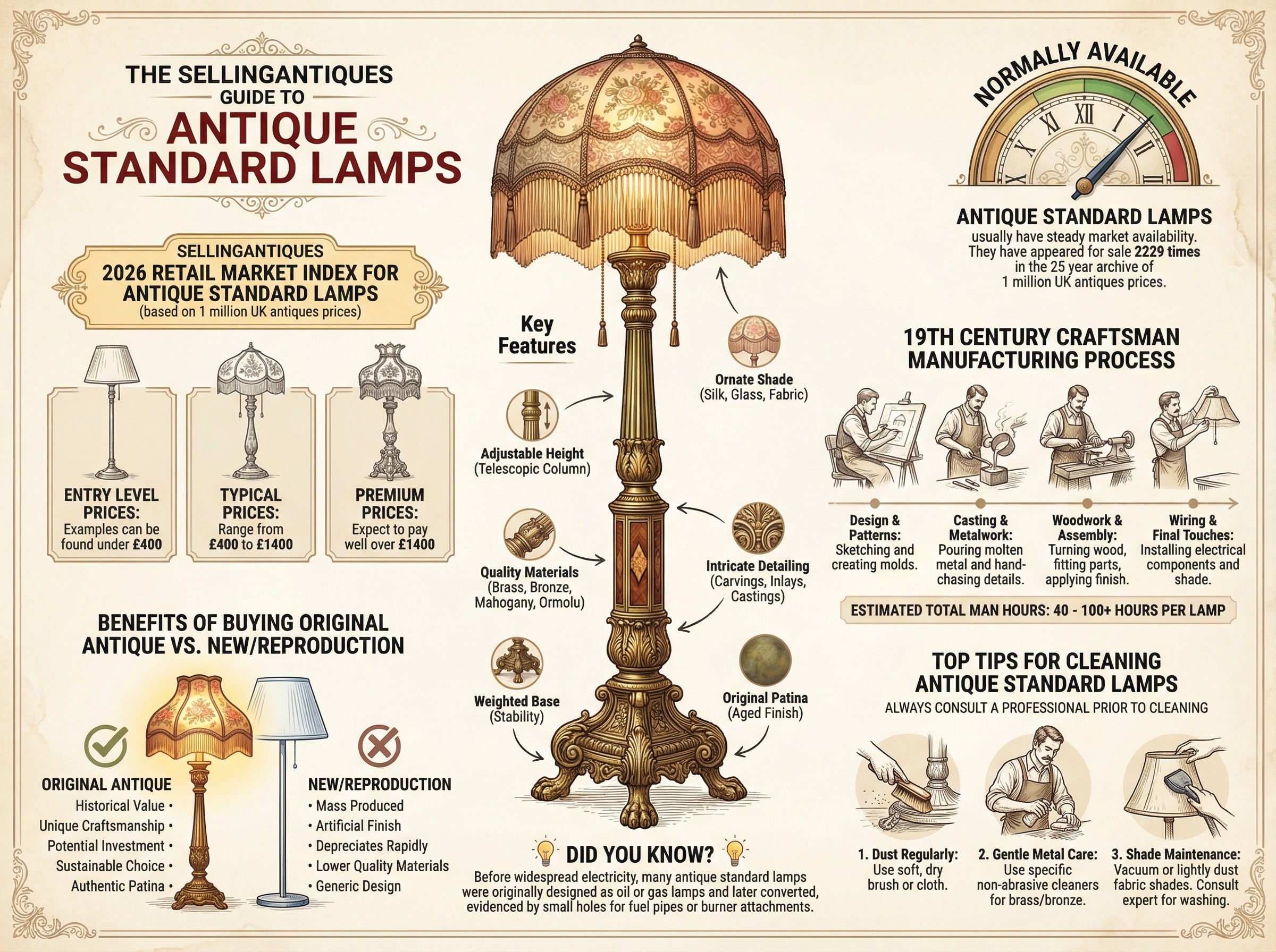 Antique Standard Lamps Guide Infographic