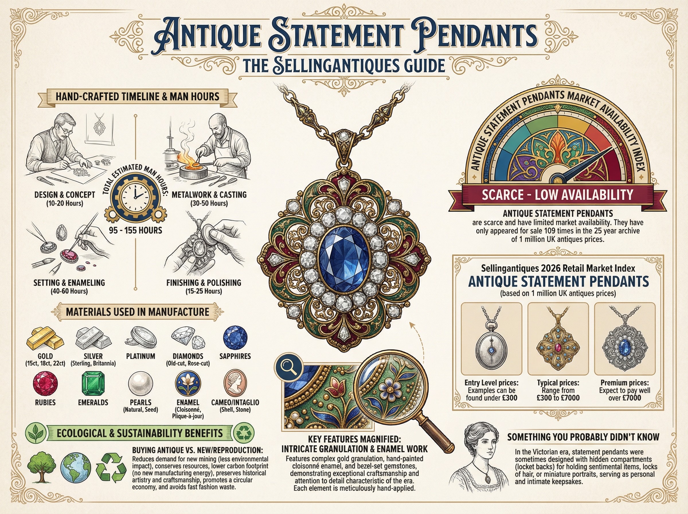 Antique Statement Pendants Guide Infographic