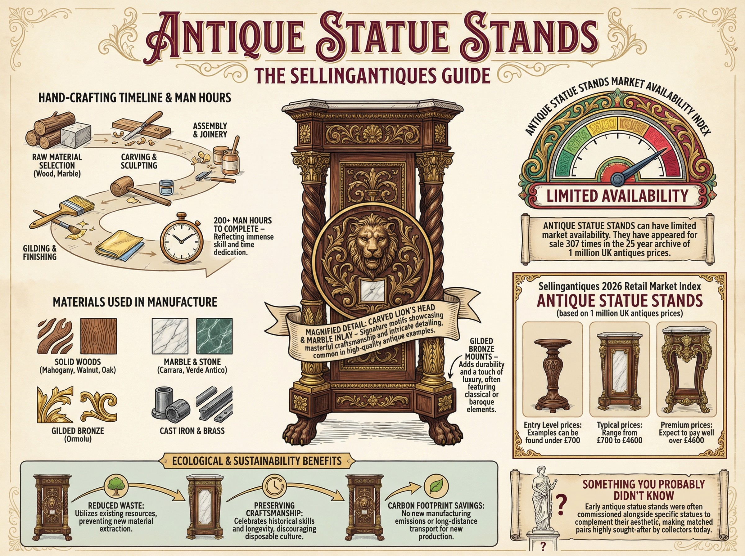Antique Statue Stands Guide Infographic