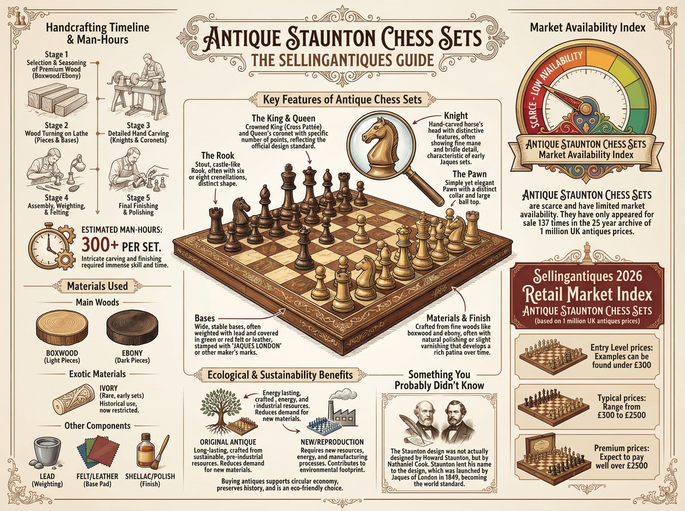Antique Staunton Chess Sets Guide Infographic