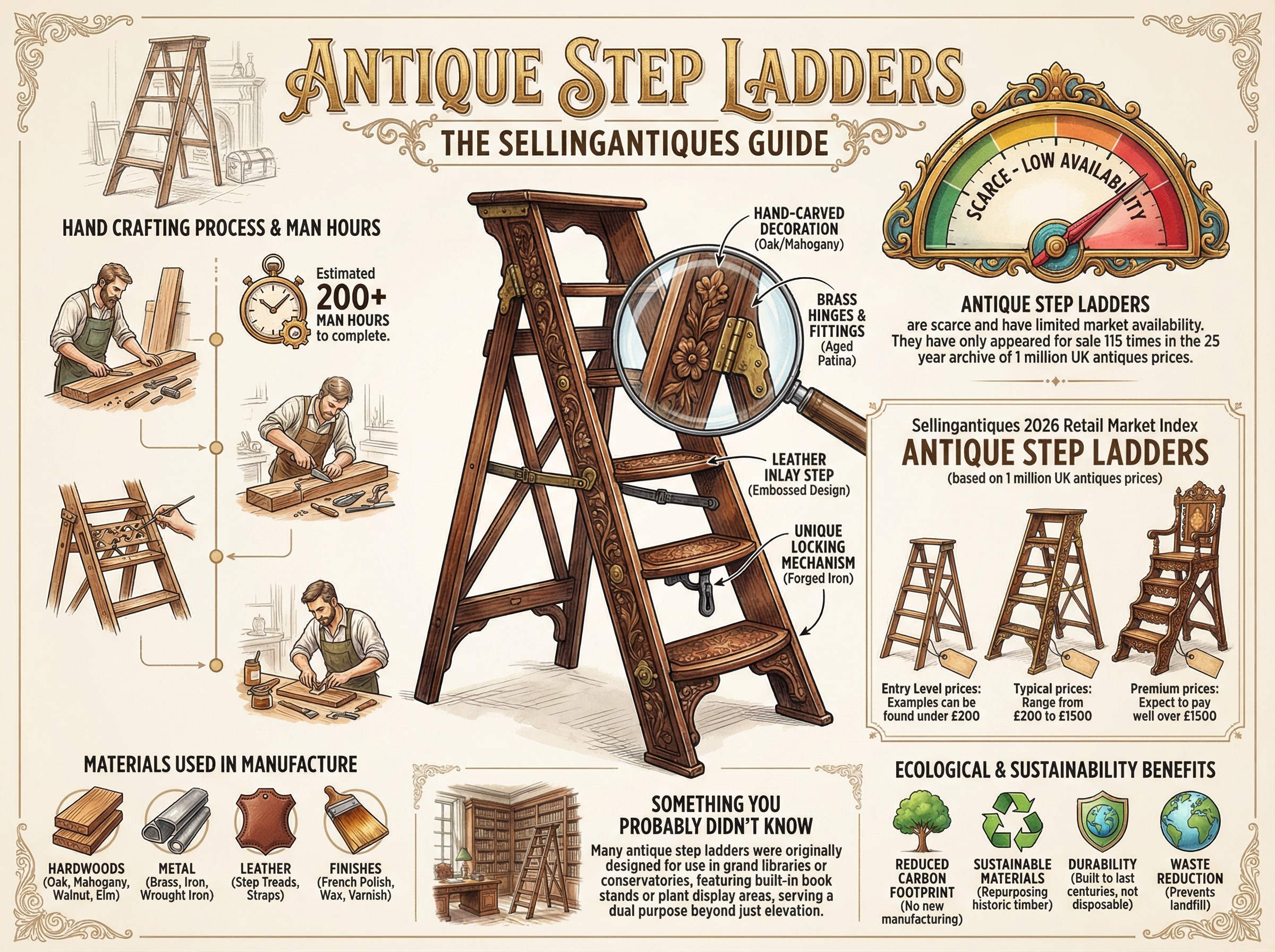 Antique Step Ladders Guide Infographic