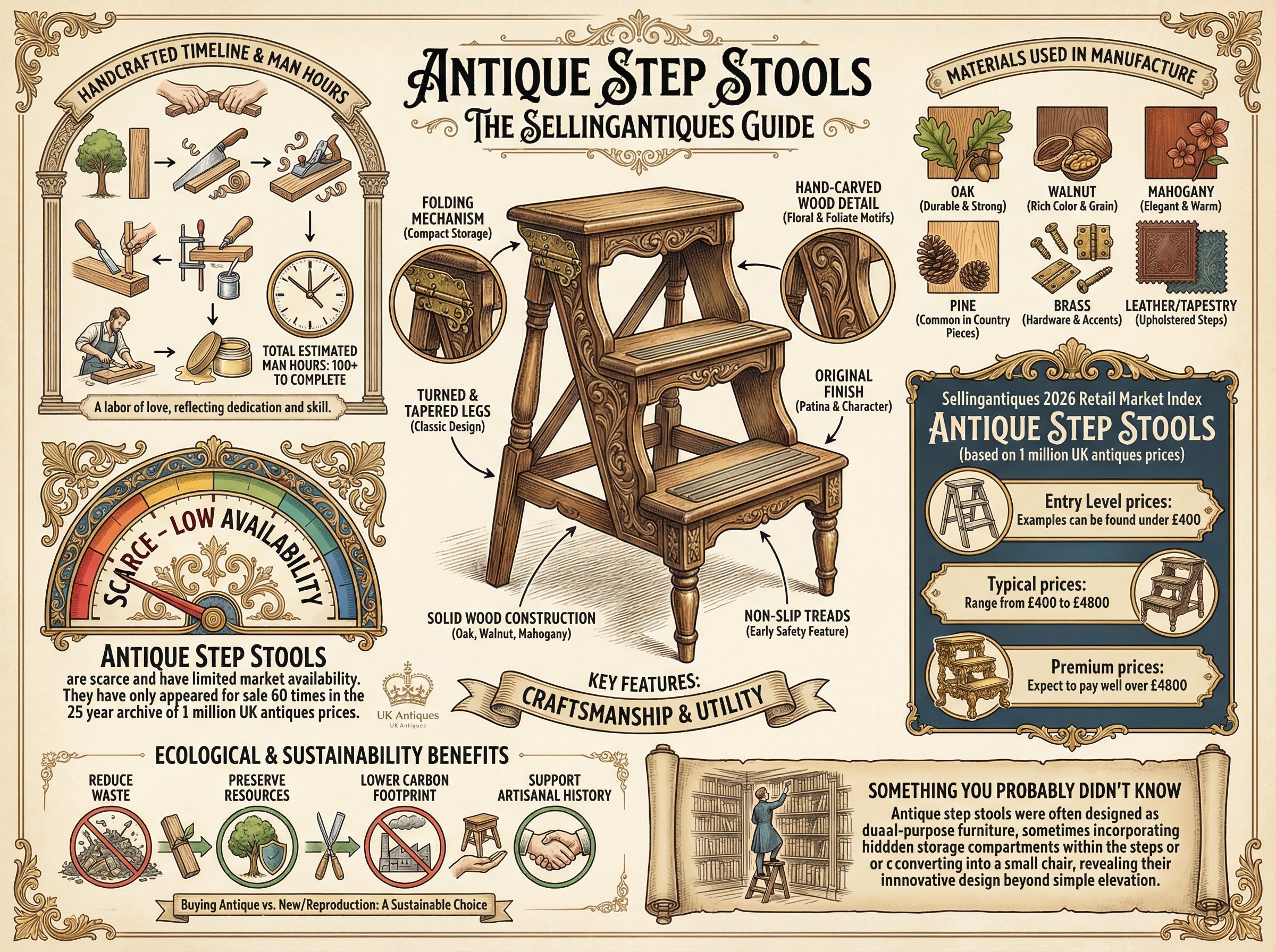 Antique Step Stools Guide Infographic