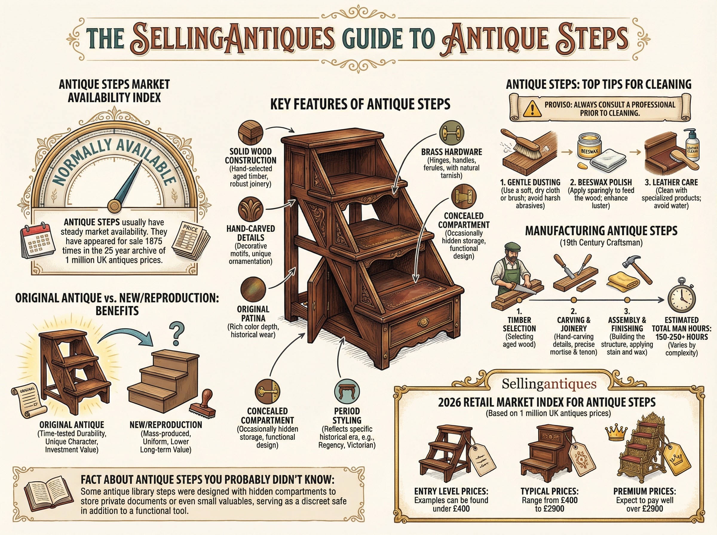 Antique Steps Guide Infographic
