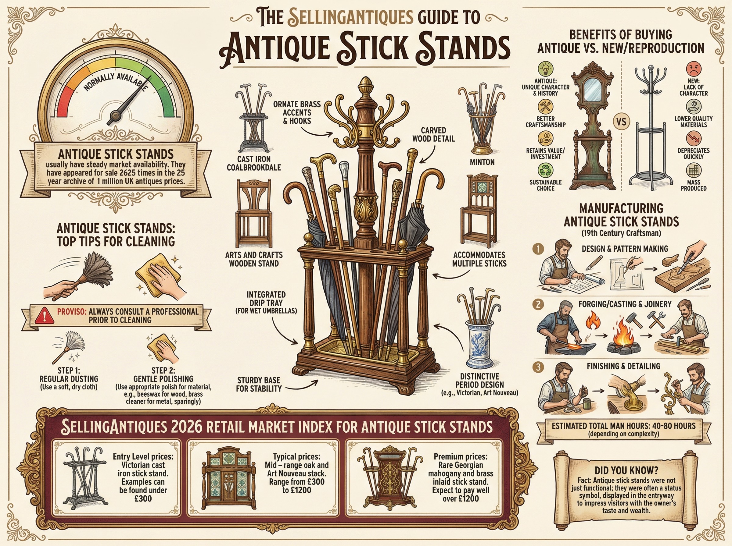 Antique Stick Stands Guide Infographic