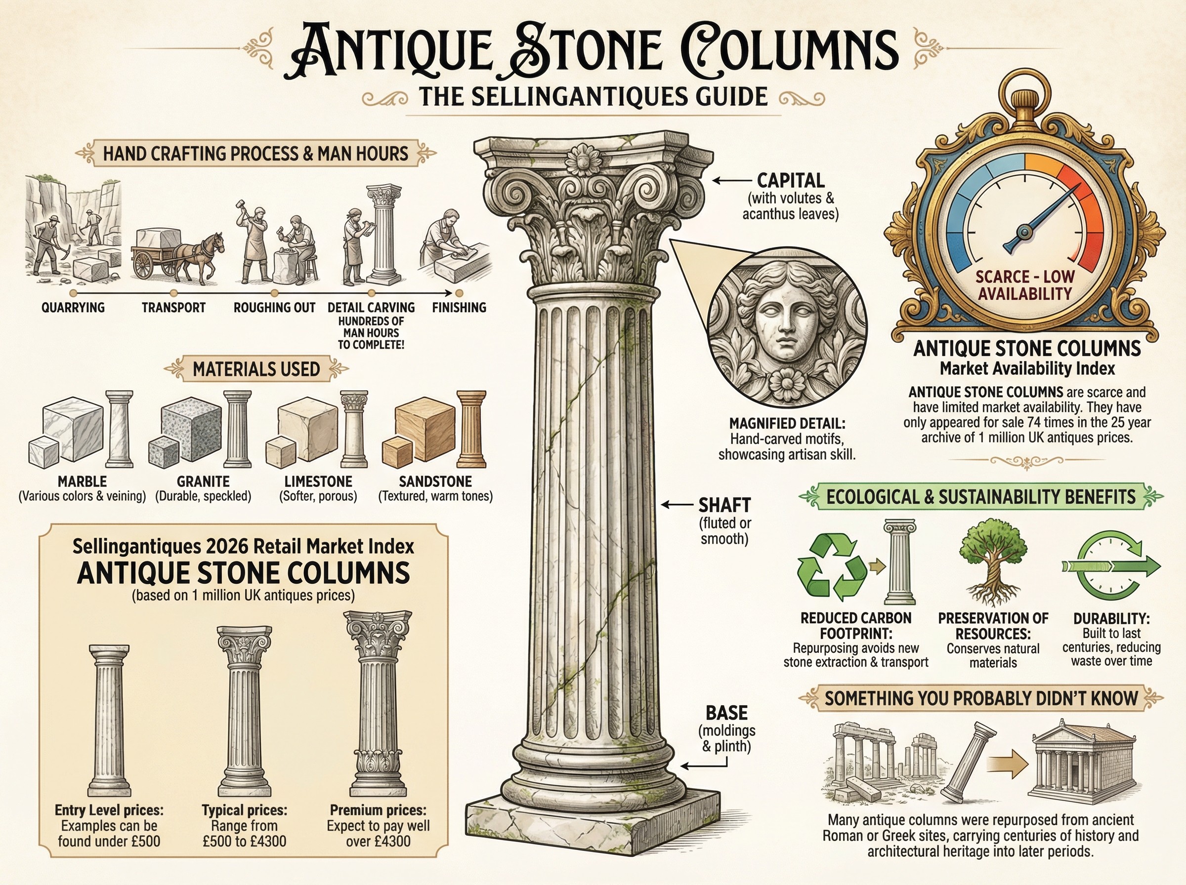Antique Stone Columns Guide Infographic
