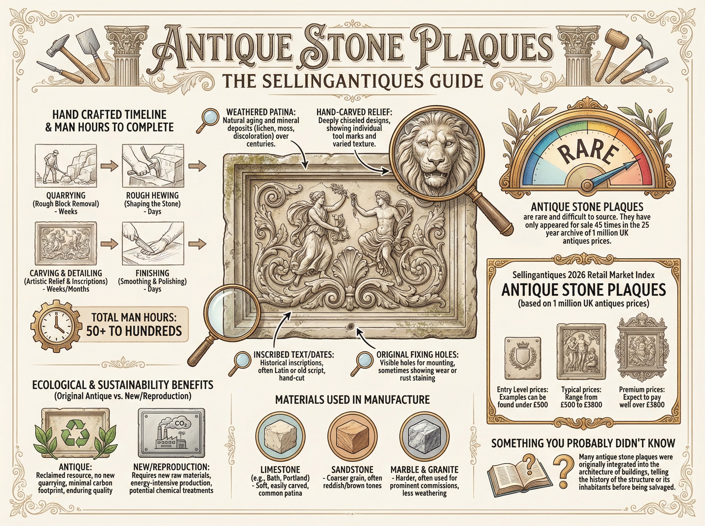 Antique Stone Plaques Guide Infographic